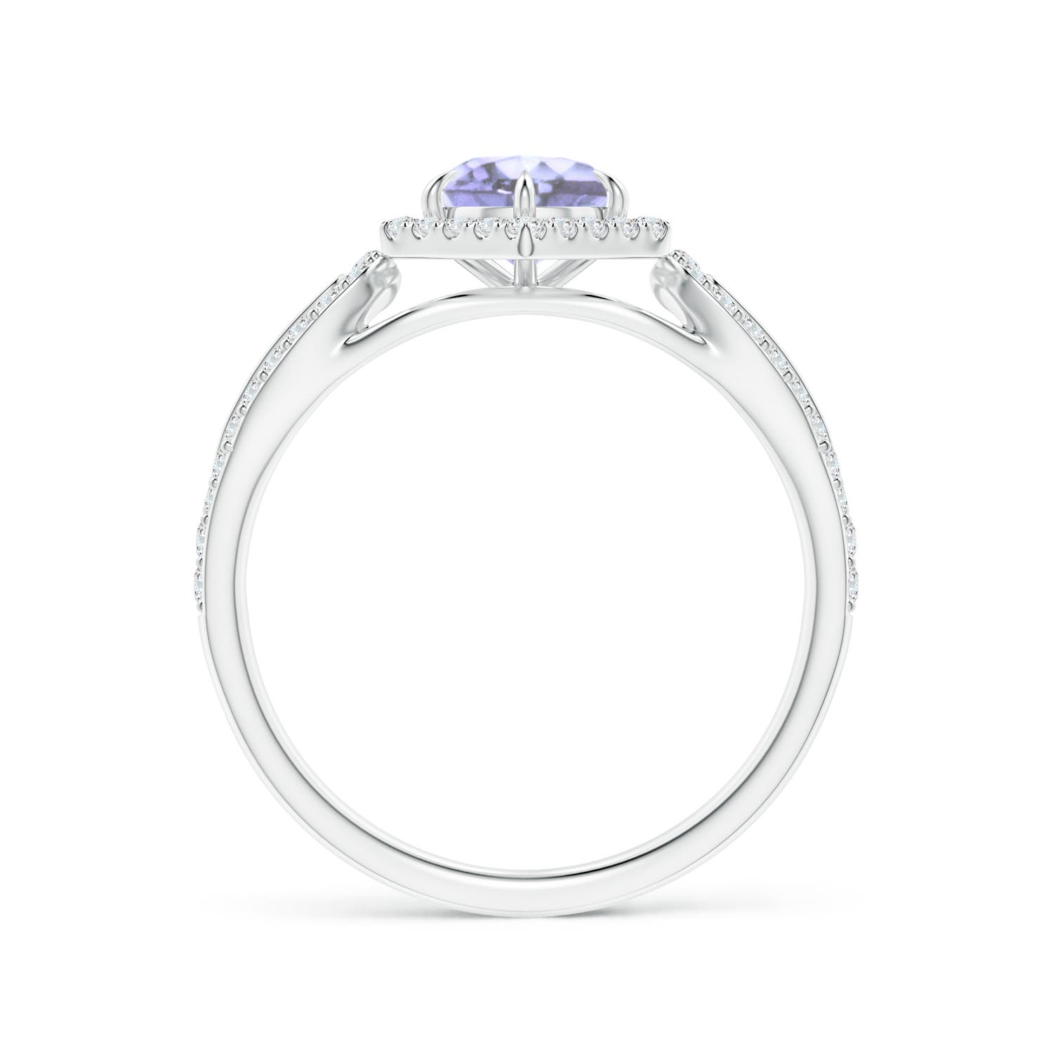 A - Tanzanite / 0.82 CT / 14 KT White Gold