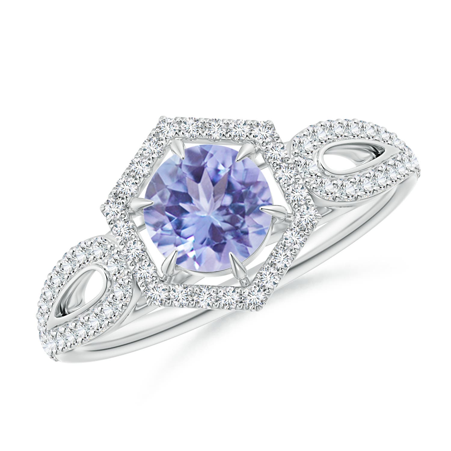 AA - Tanzanite / 0.82 CT / 14 KT White Gold