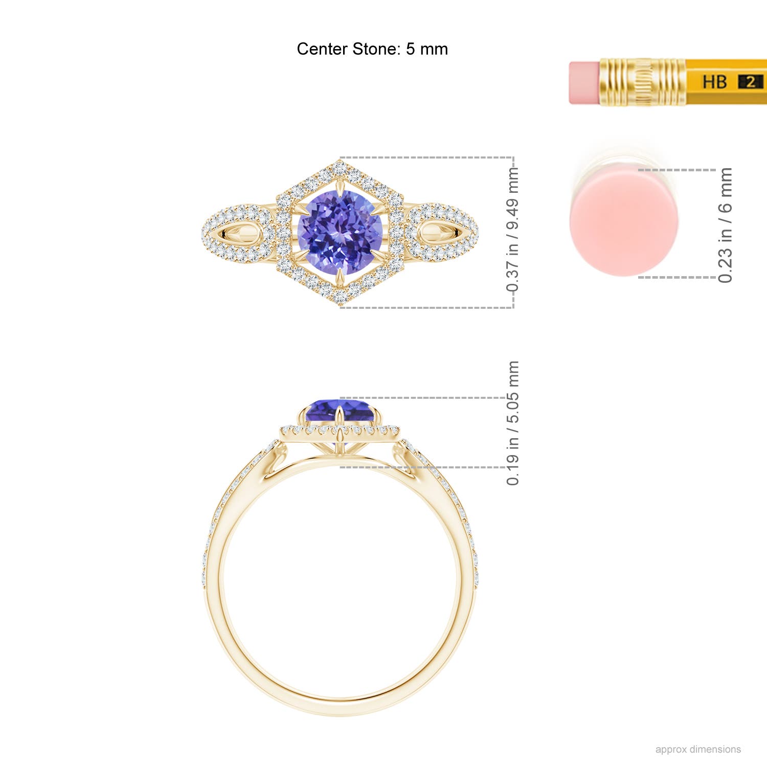 AAA - Tanzanite / 0.82 CT / 14 KT Yellow Gold