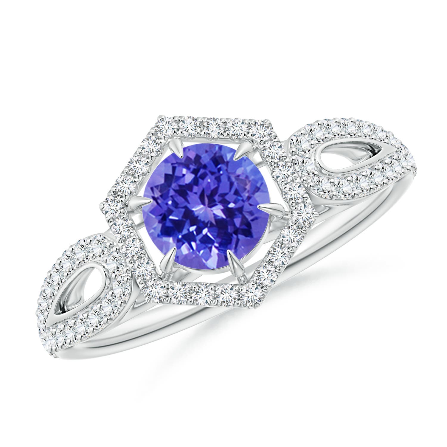 AAAA - Tanzanite / 0.82 CT / 14 KT White Gold