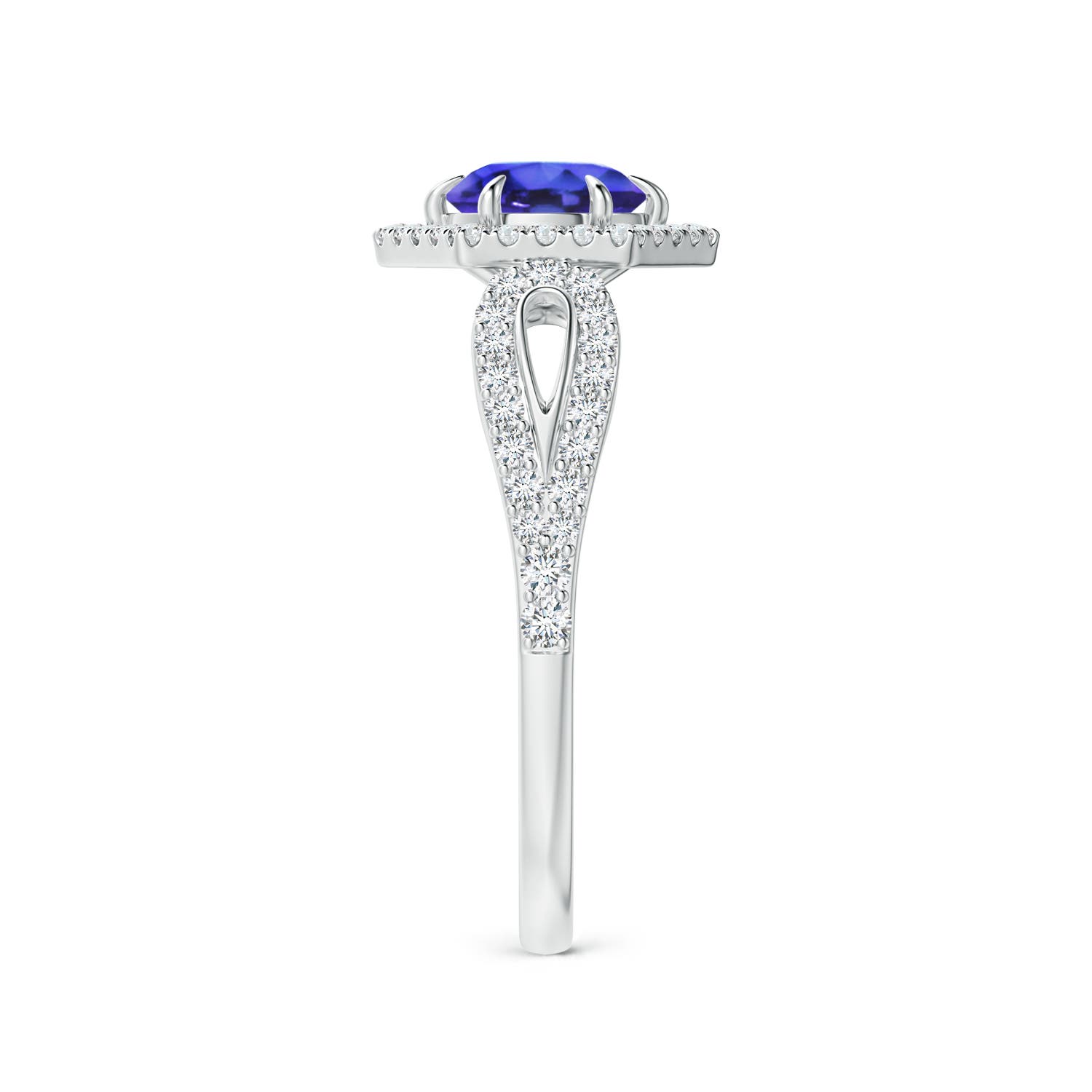 AAAA - Tanzanite / 0.82 CT / 14 KT White Gold