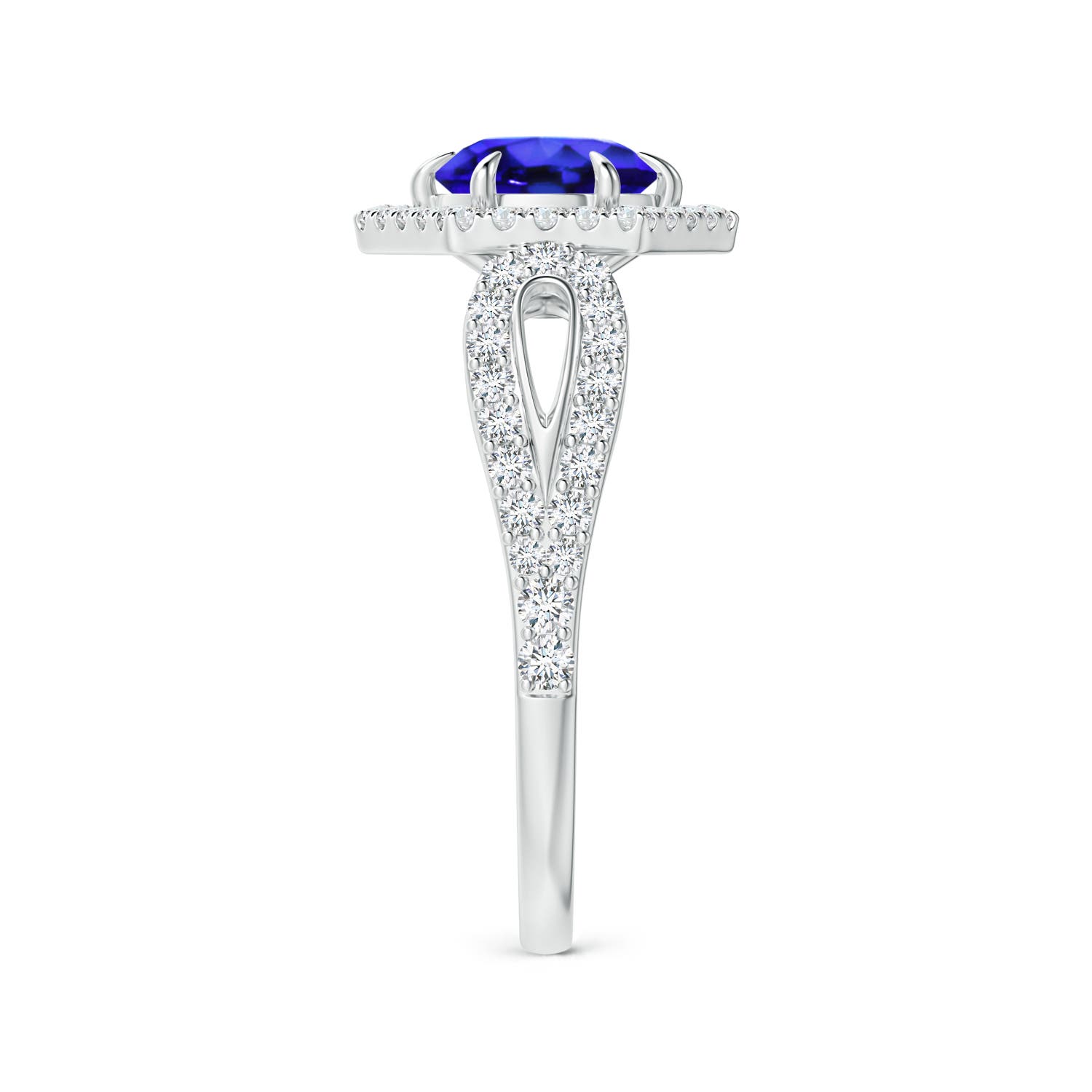 AAA - Tanzanite / 1.36 CT / 14 KT White Gold