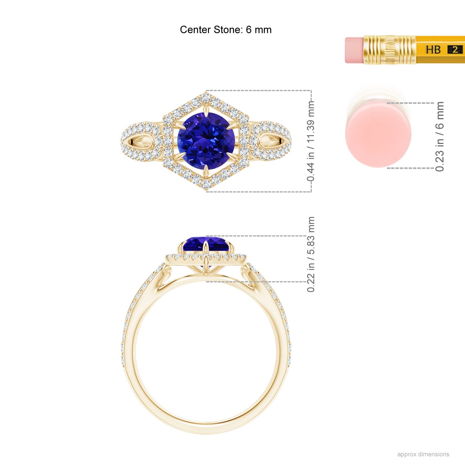 AAAA - Tanzanite / 1.36 CT / 14 KT Yellow Gold