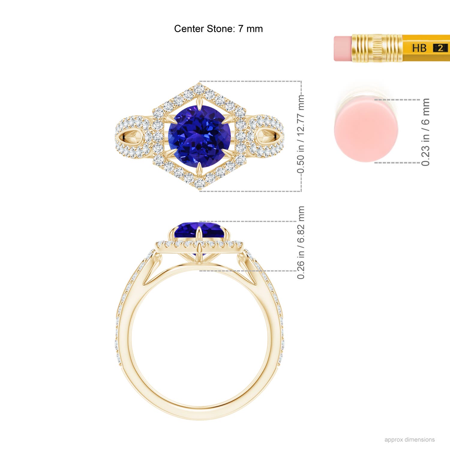 AAAA - Tanzanite / 2.05 CT / 14 KT Yellow Gold