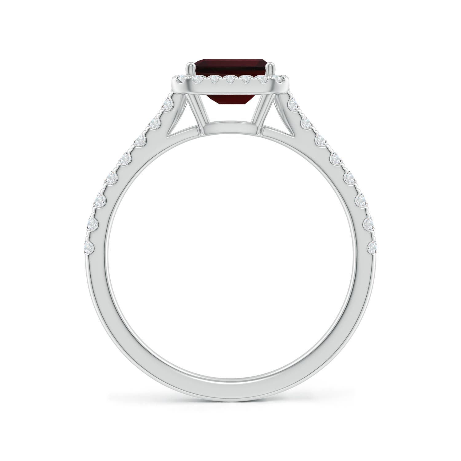 A - Garnet / 0.99 CT / 14 KT White Gold