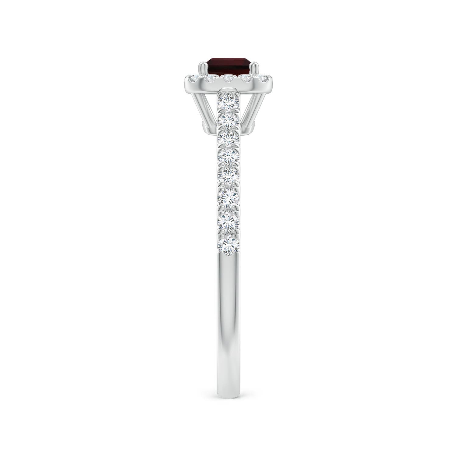 A - Garnet / 0.99 CT / 14 KT White Gold