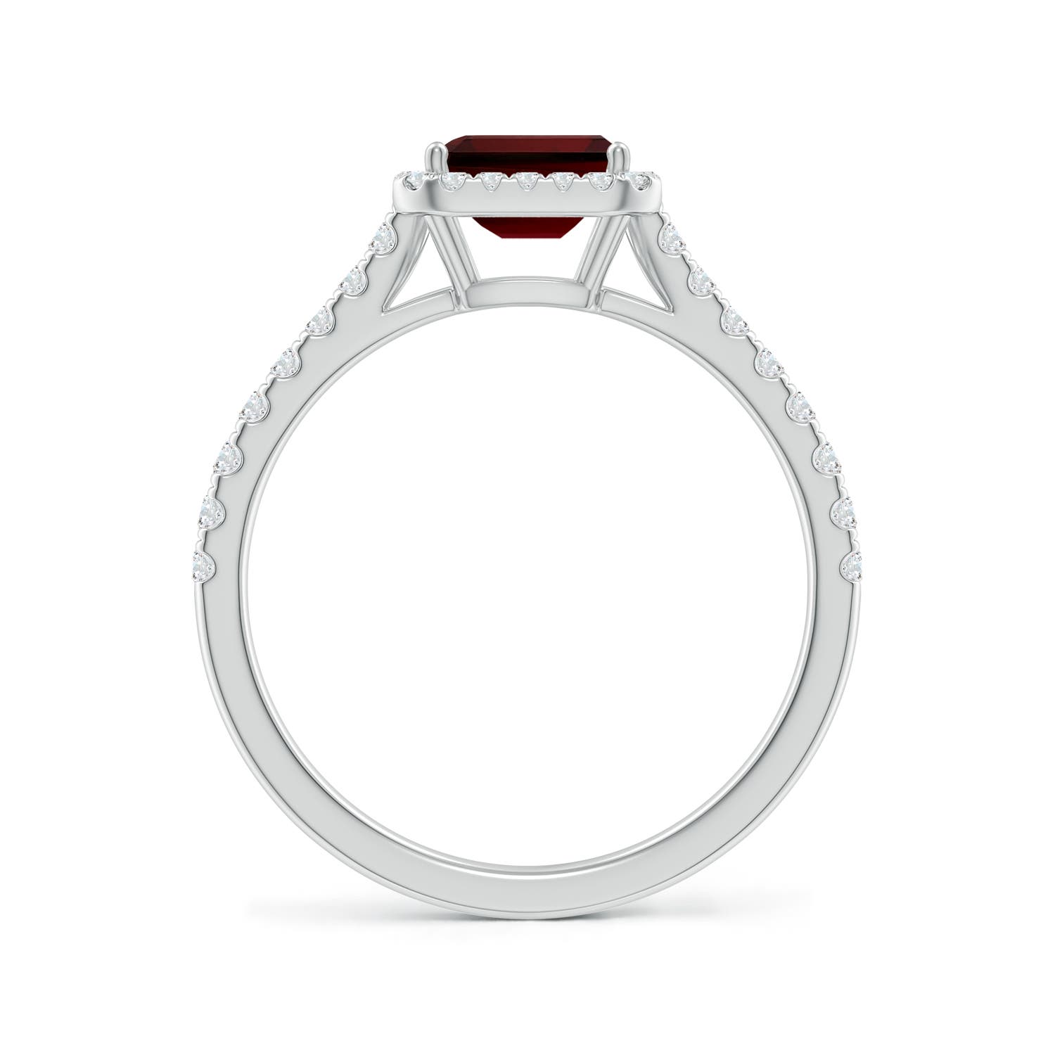 AA - Garnet / 0.99 CT / 14 KT White Gold