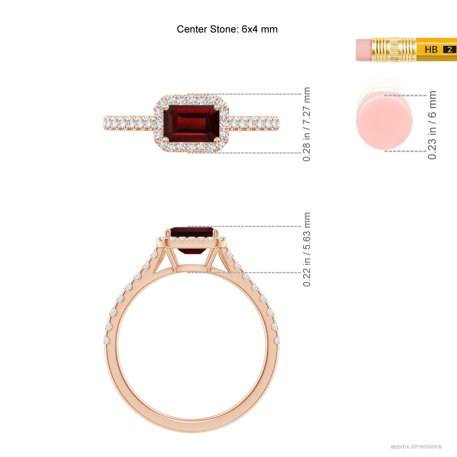 AAA - Garnet / 0.99 CT / 14 KT Rose Gold