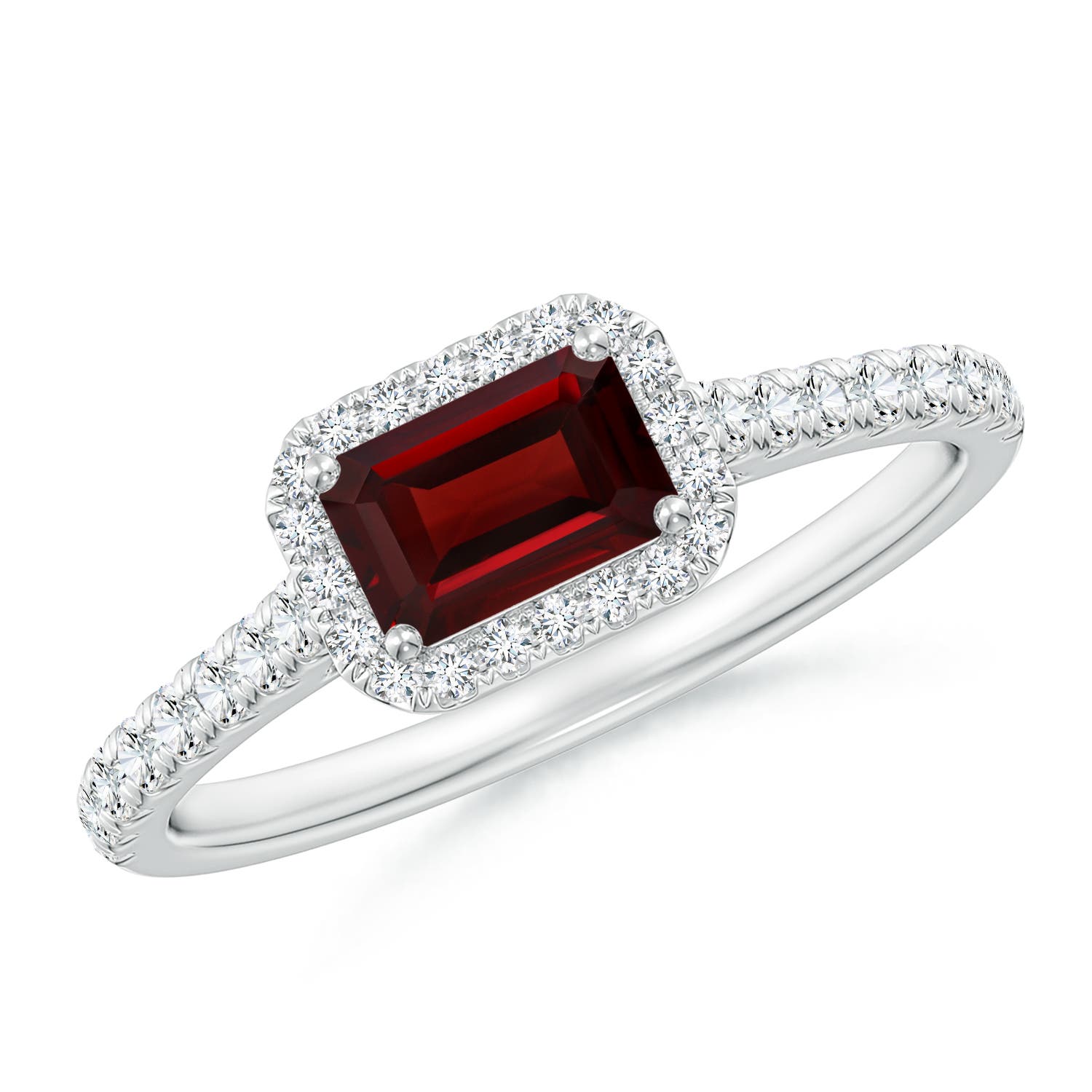 AAA - Garnet / 0.99 CT / 14 KT White Gold