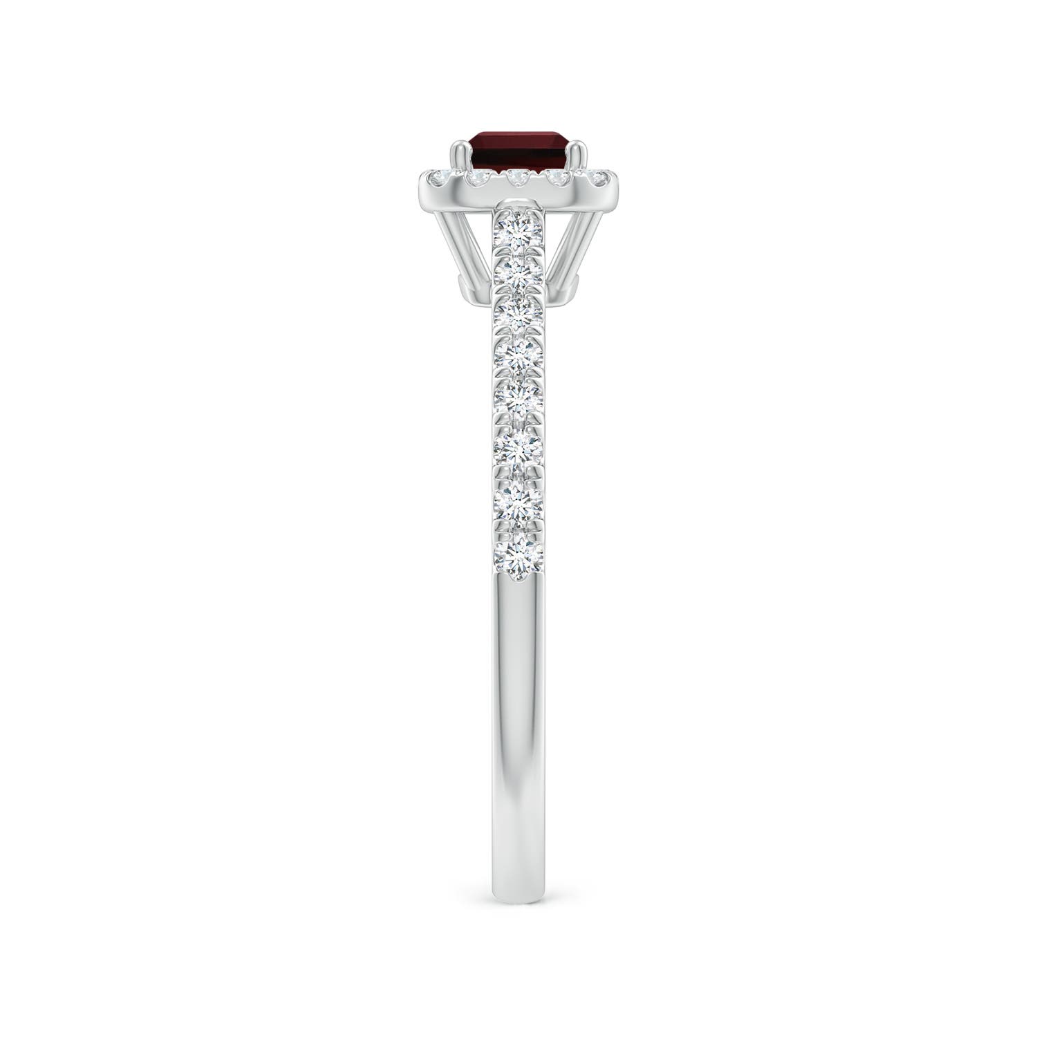 AAA - Garnet / 0.99 CT / 14 KT White Gold