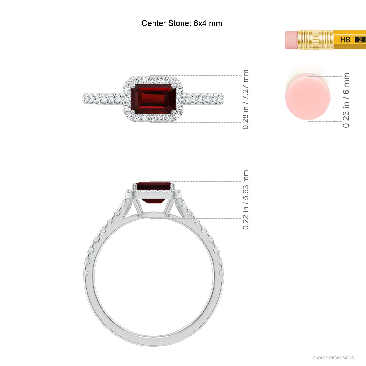 AAA - Garnet / 0.99 CT / 14 KT White Gold