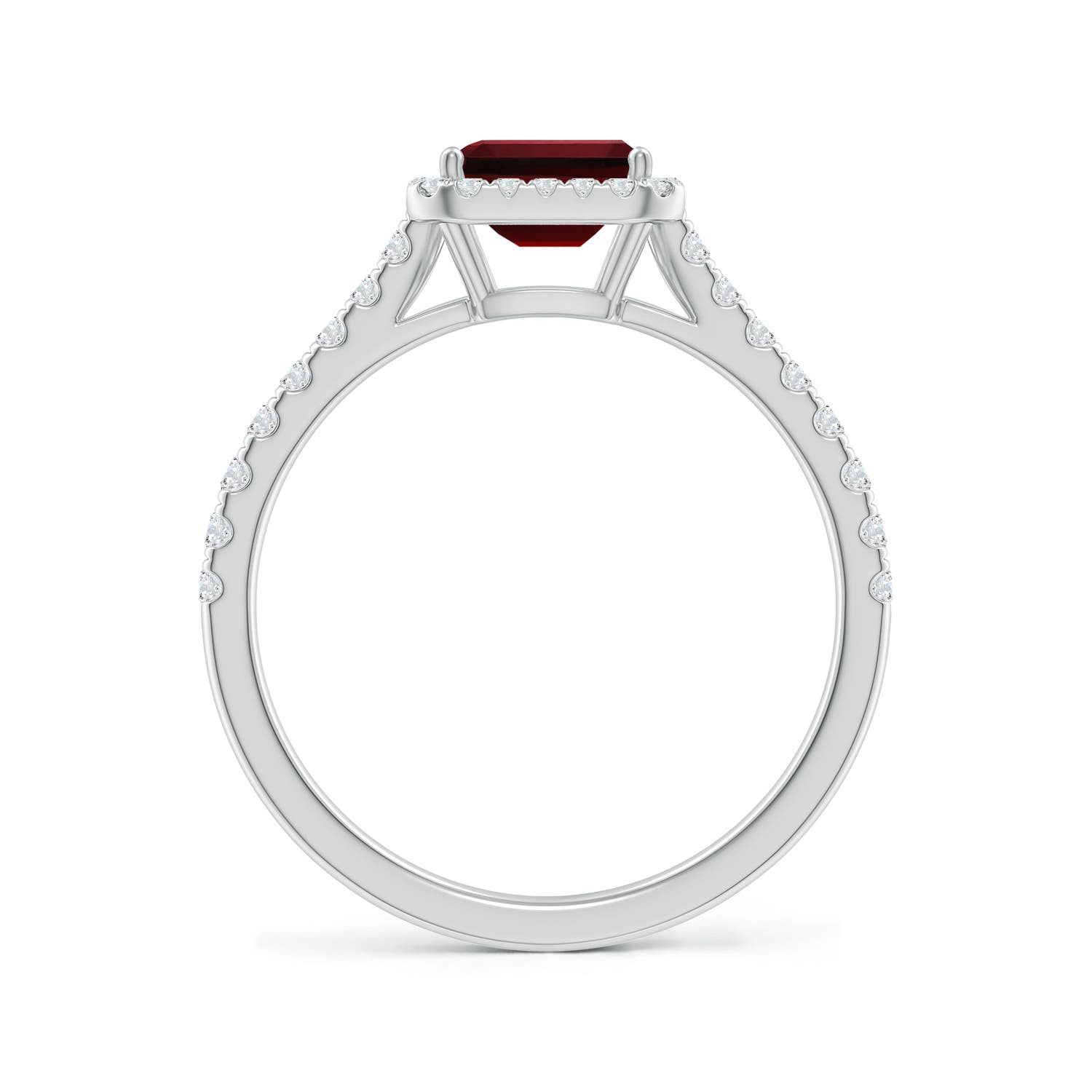 AAAA - Garnet / 0.99 CT / 14 KT White Gold