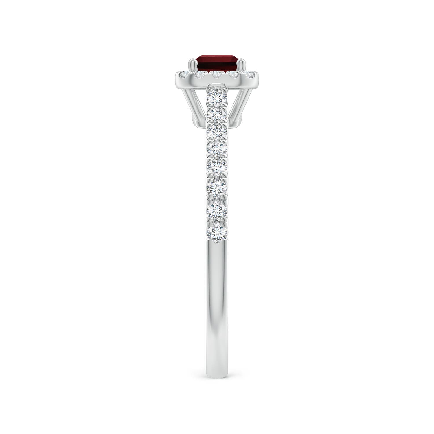 AAAA - Garnet / 0.99 CT / 14 KT White Gold