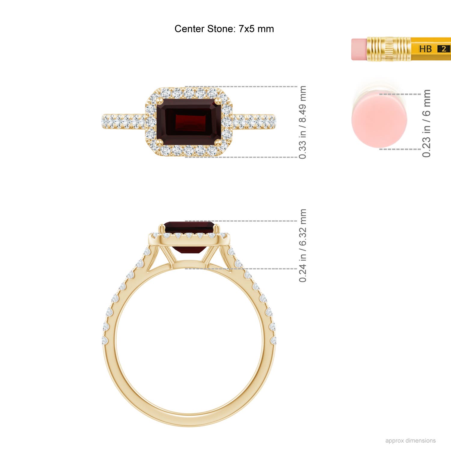 A - Garnet / 1.55 CT / 14 KT Yellow Gold