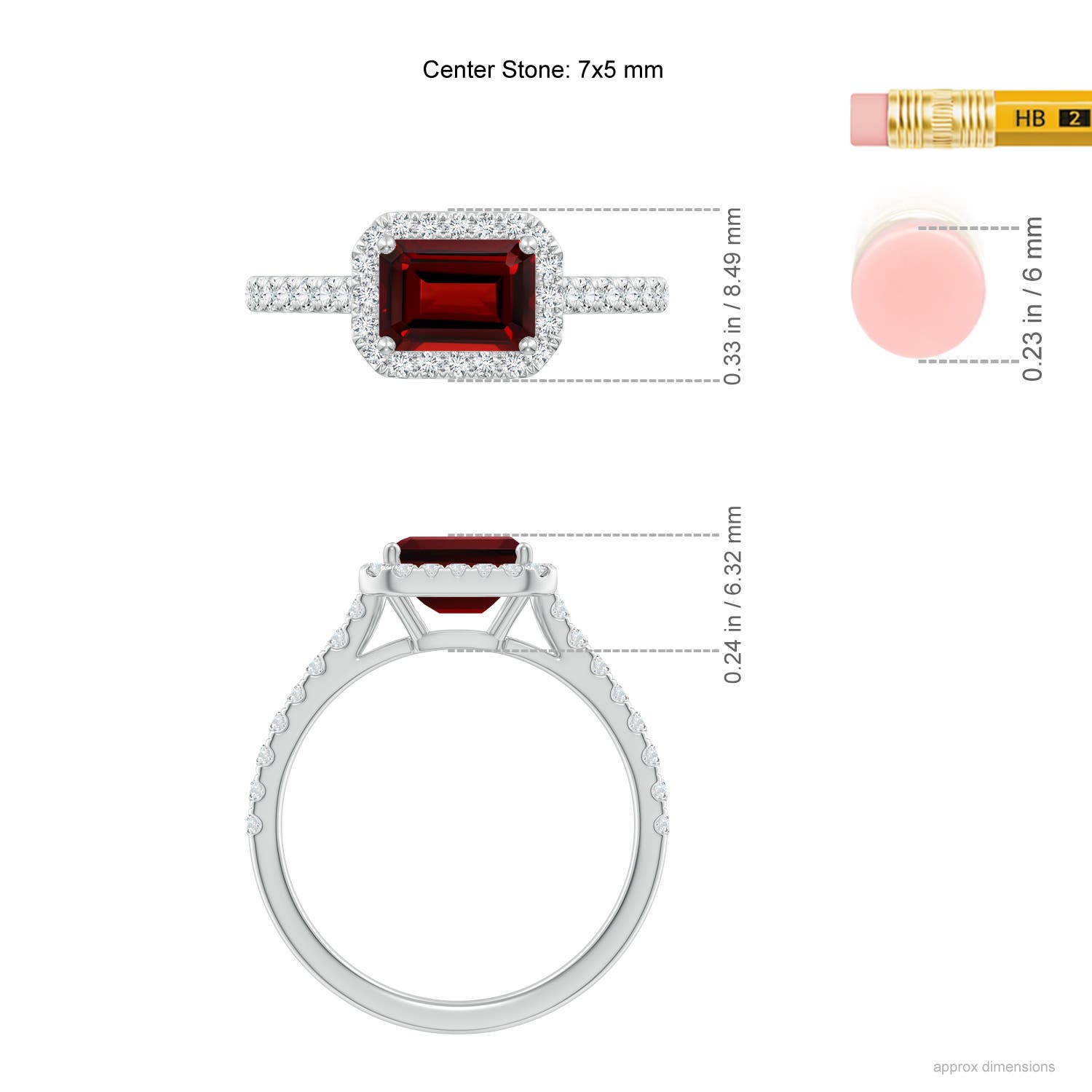 AAAA - Garnet / 1.55 CT / 14 KT White Gold