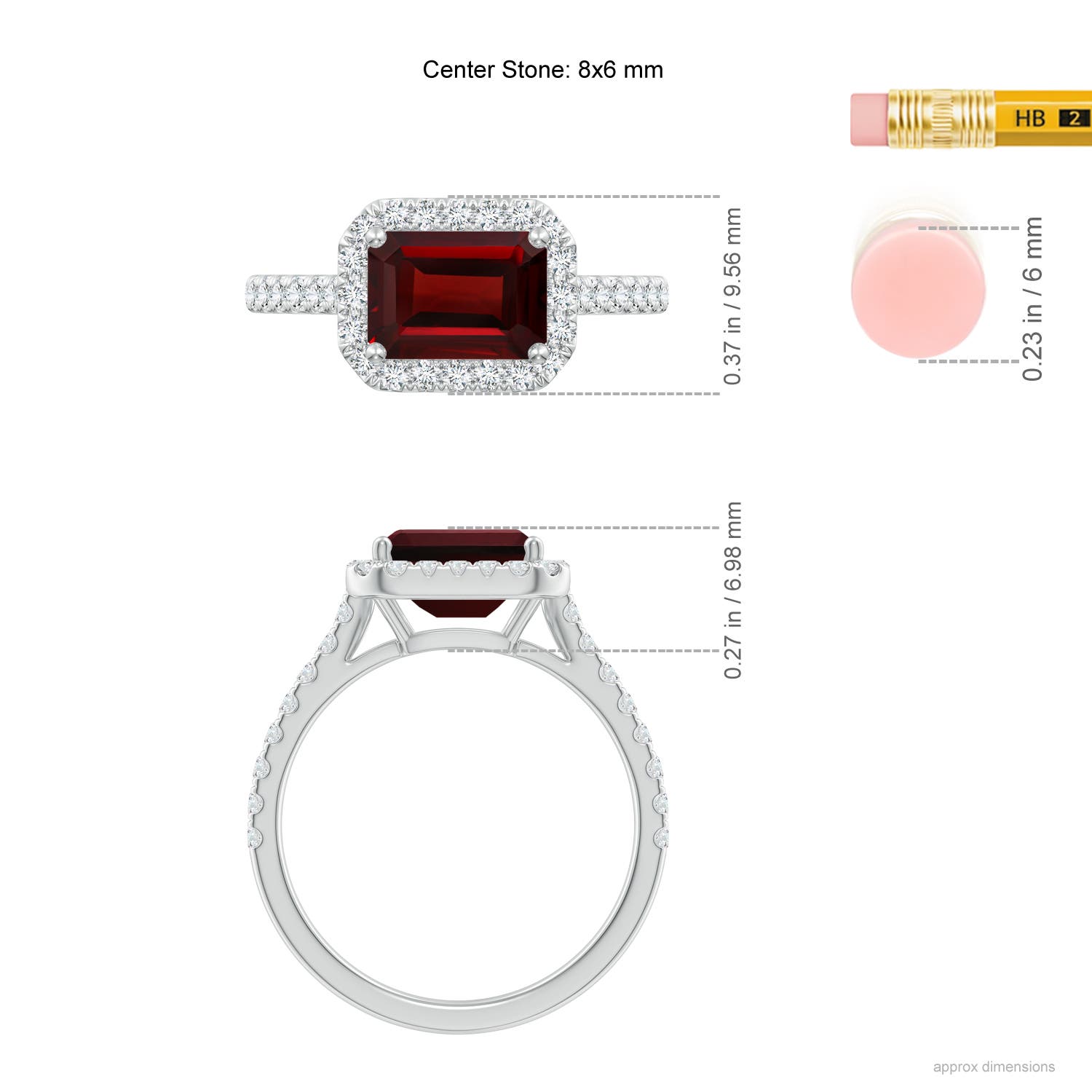 AAA - Garnet / 2.23 CT / 14 KT White Gold