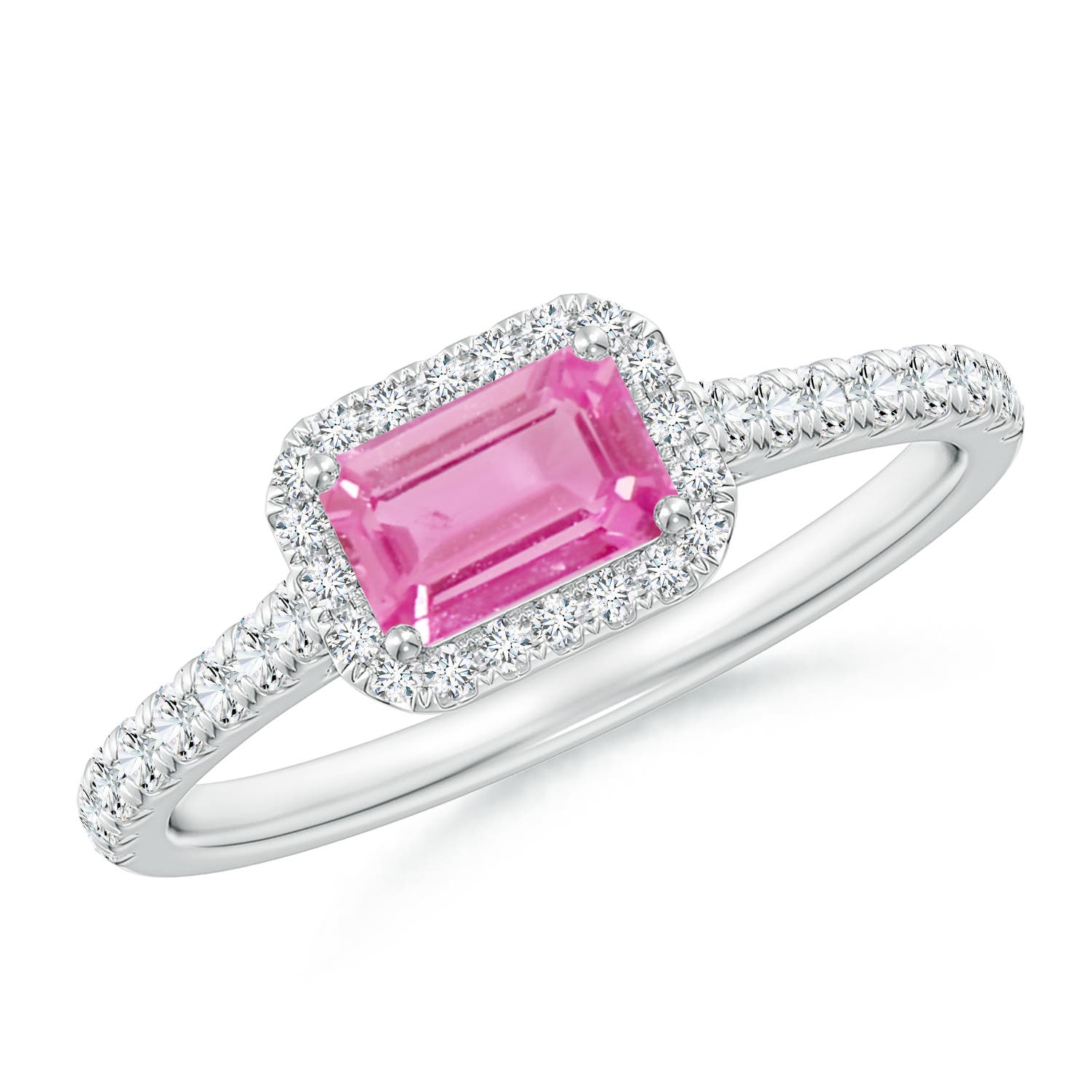 AA - Pink Sapphire / 0.94 CT / 14 KT White Gold