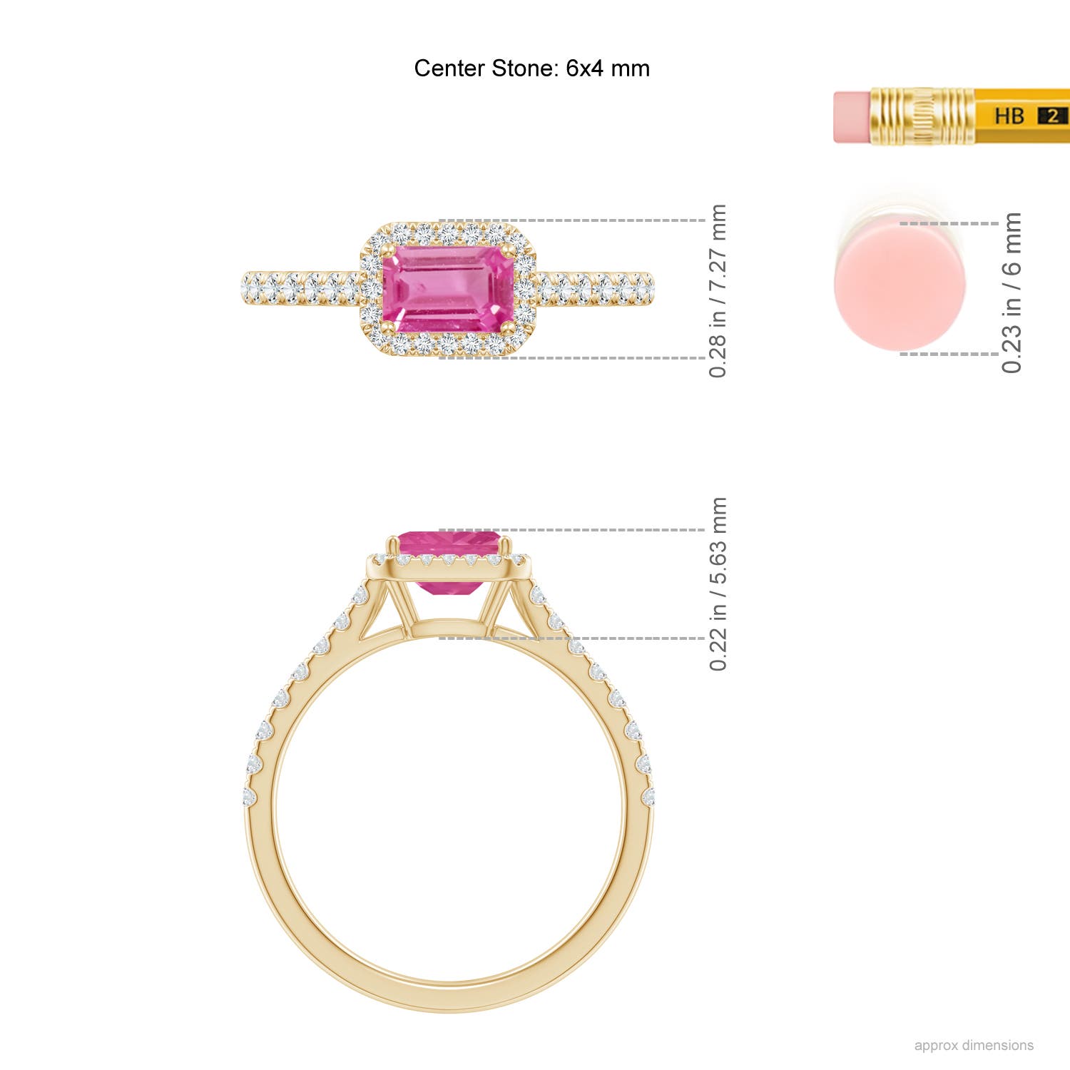 AAA - Pink Sapphire / 0.94 CT / 14 KT Yellow Gold