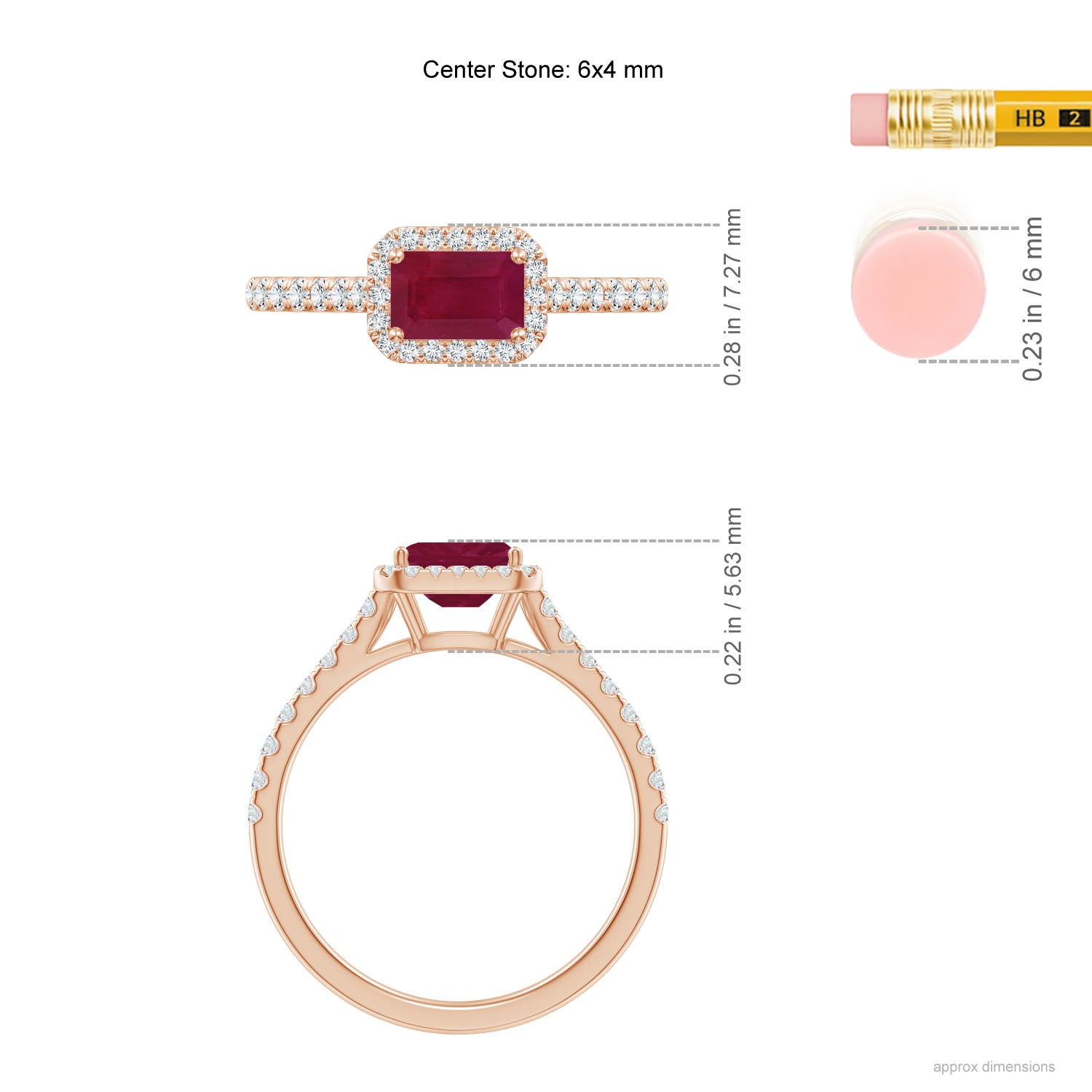 A - Ruby / 0.94 CT / 14 KT Rose Gold