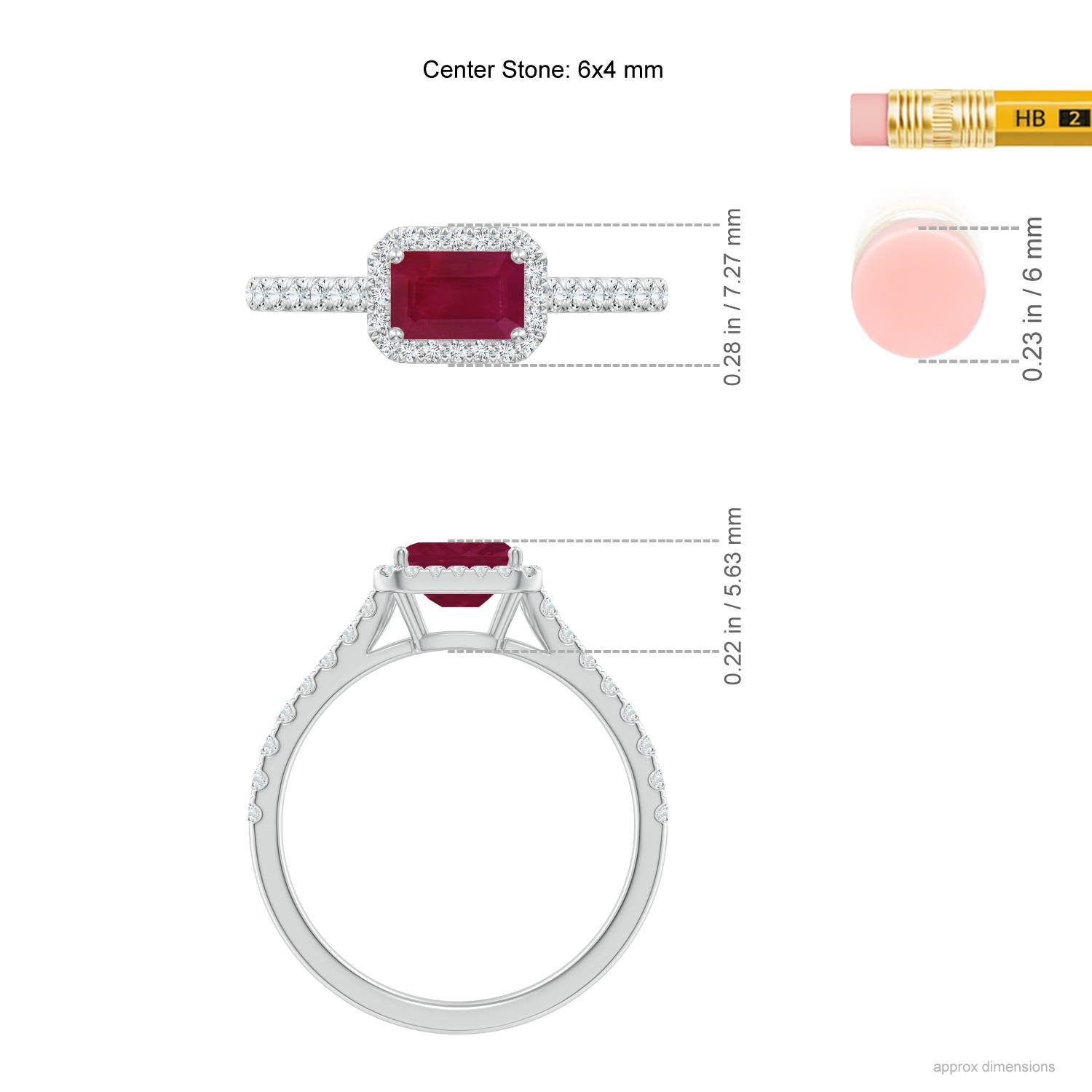 A - Ruby / 0.94 CT / 14 KT White Gold