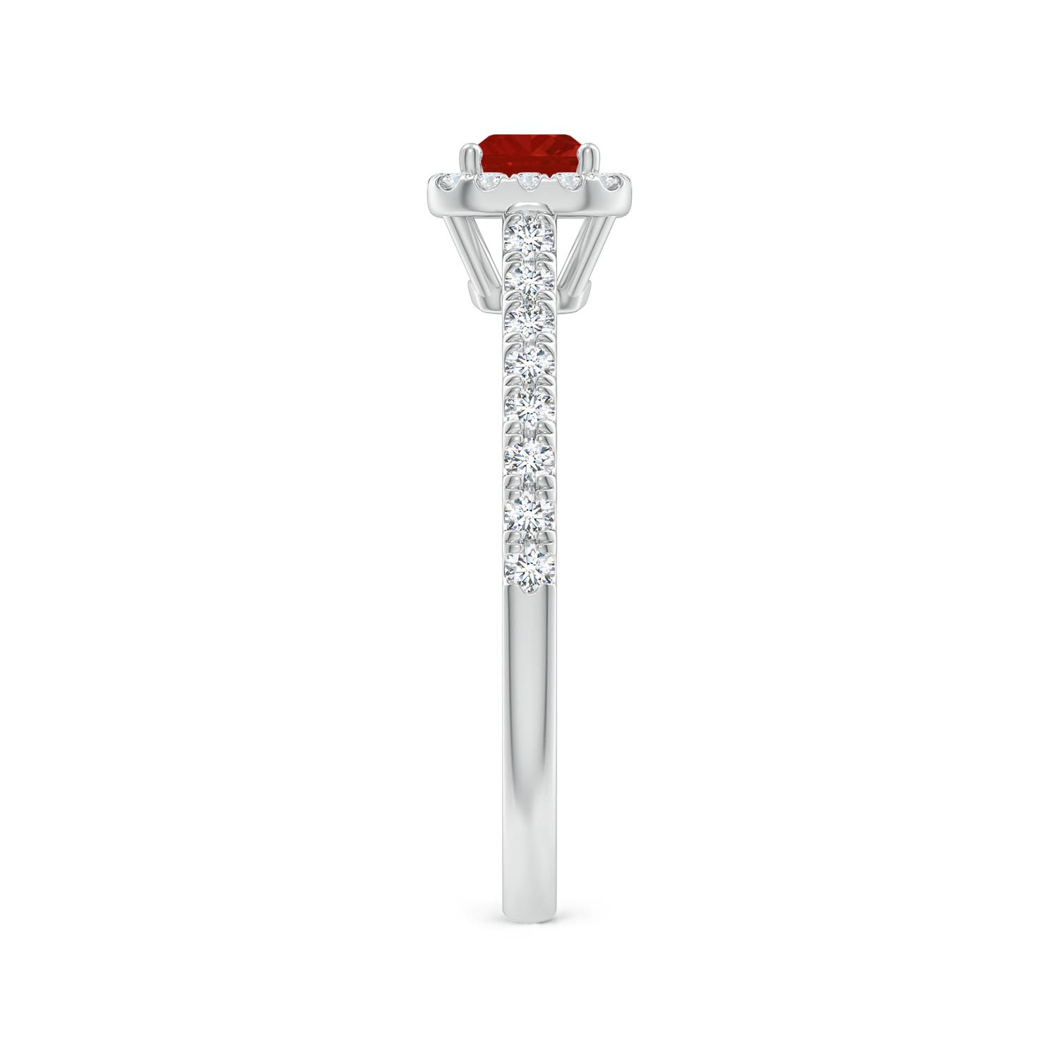 AA - Ruby / 0.94 CT / 14 KT White Gold