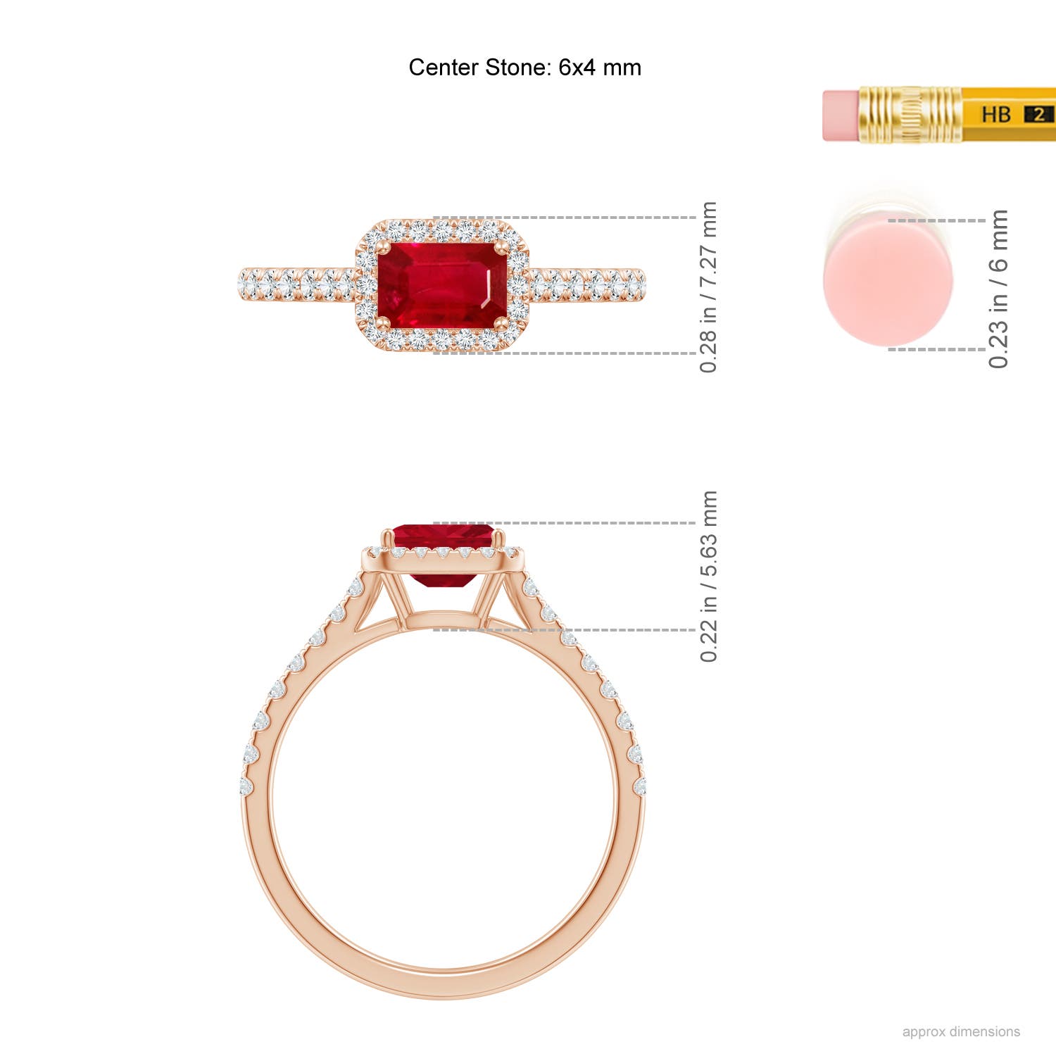 AAA - Ruby / 0.94 CT / 14 KT Rose Gold