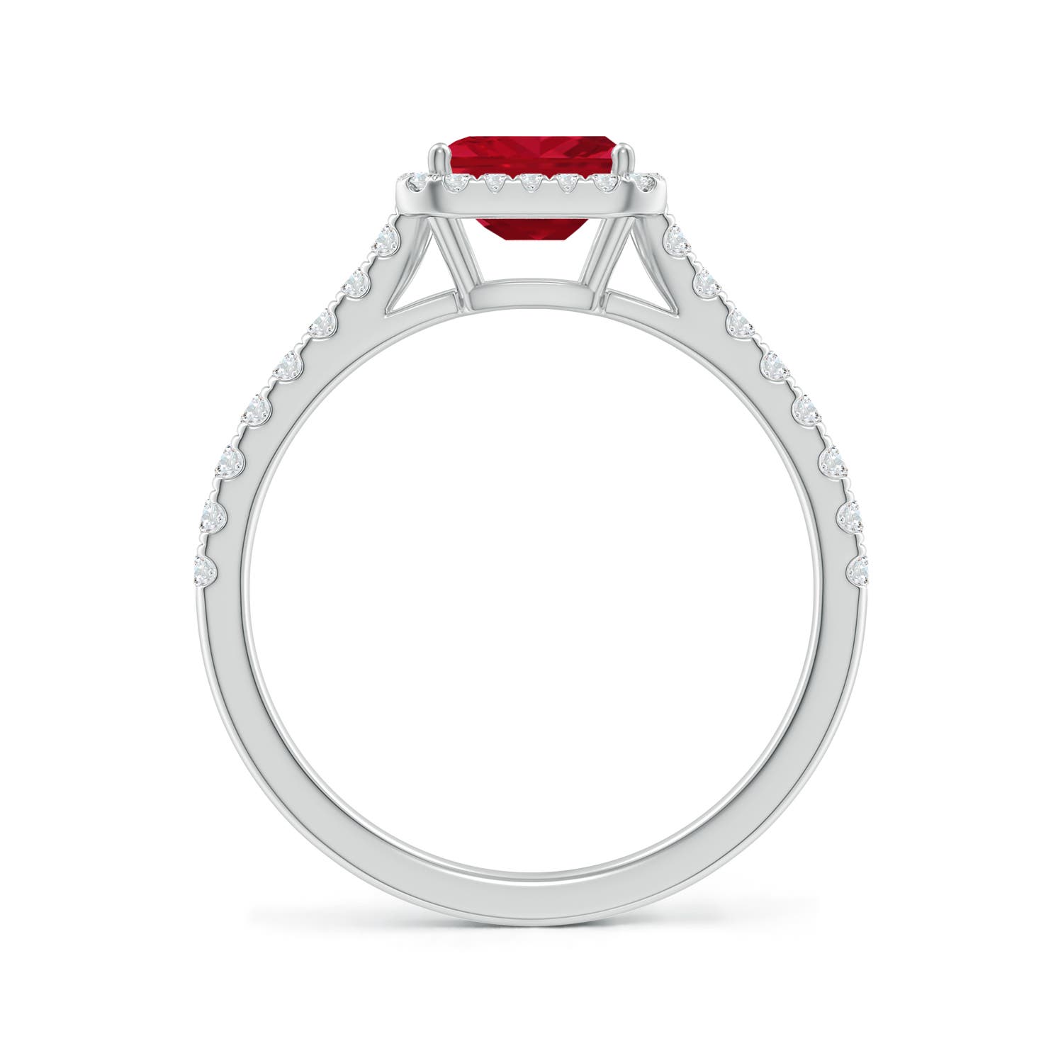 AAA - Ruby / 0.94 CT / 14 KT White Gold