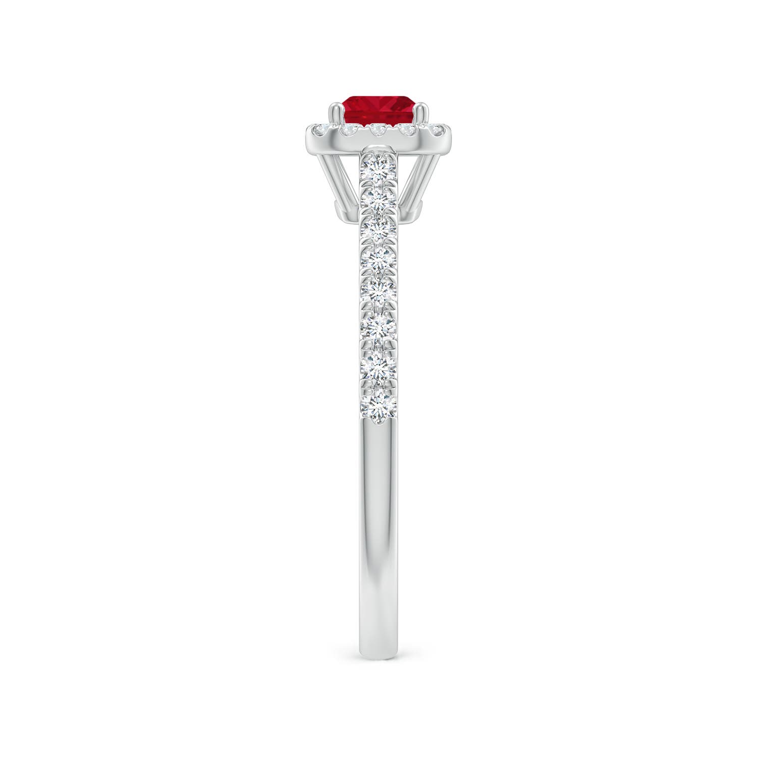 AAA - Ruby / 0.94 CT / 14 KT White Gold