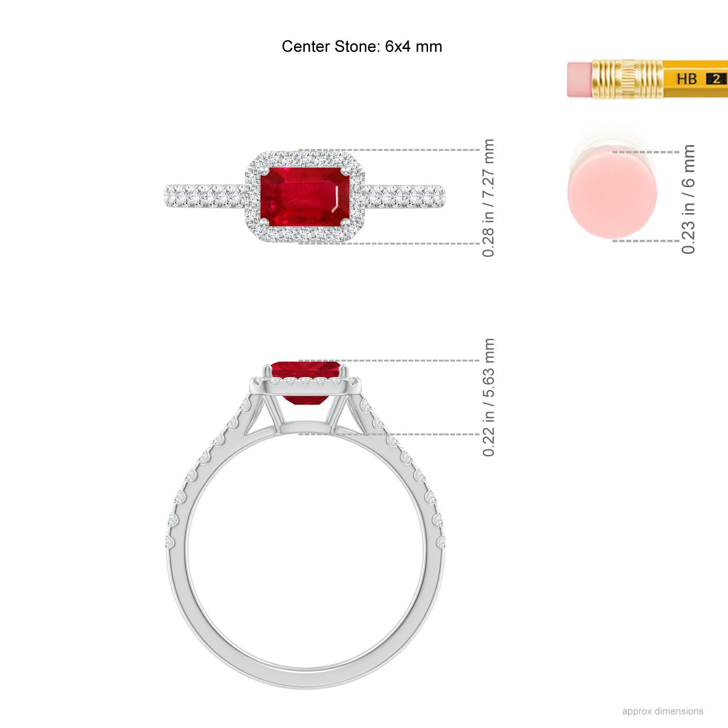 AAA - Ruby / 0.94 CT / 14 KT White Gold