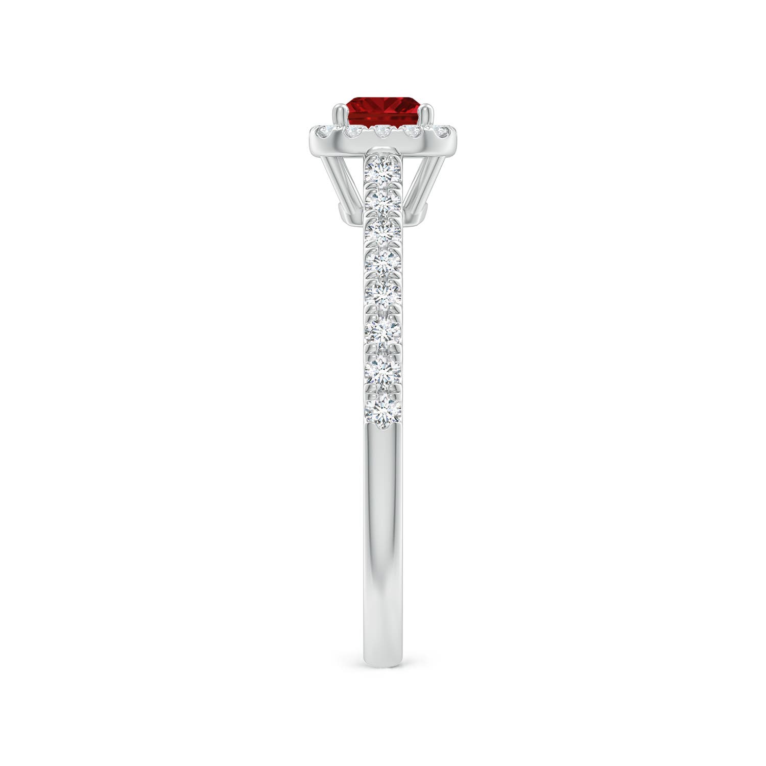 AAAA - Ruby / 0.94 CT / 14 KT White Gold