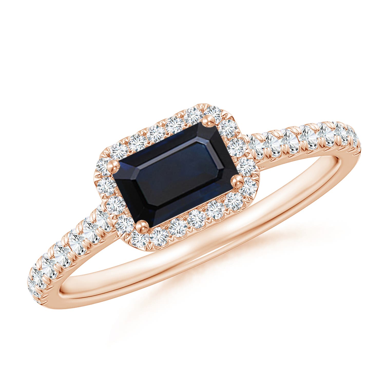 A - Blue Sapphire / 0.94 CT / 14 KT Rose Gold