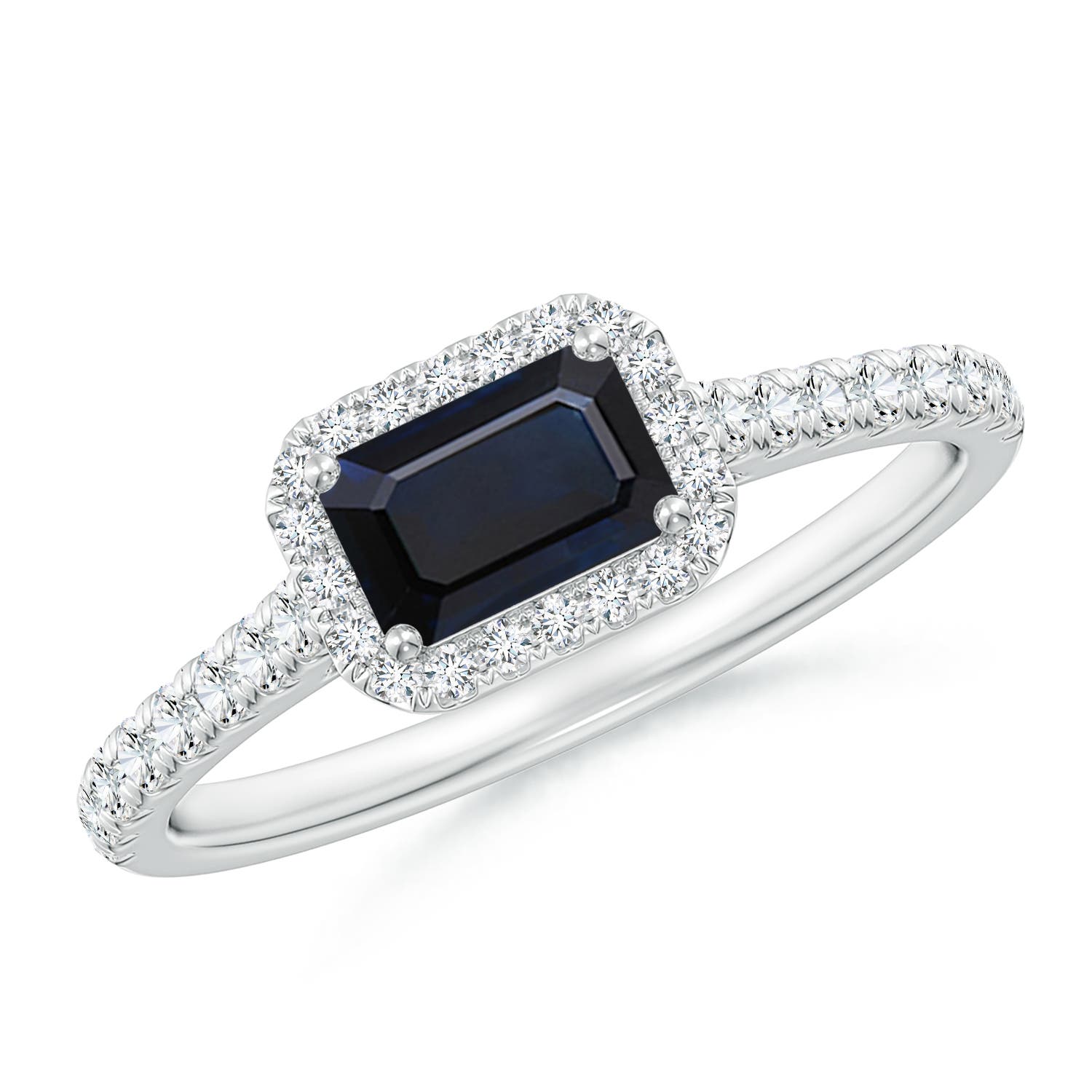 A - Blue Sapphire / 0.94 CT / 14 KT White Gold