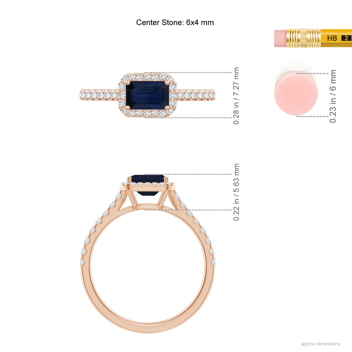 AA - Blue Sapphire / 0.94 CT / 14 KT Rose Gold