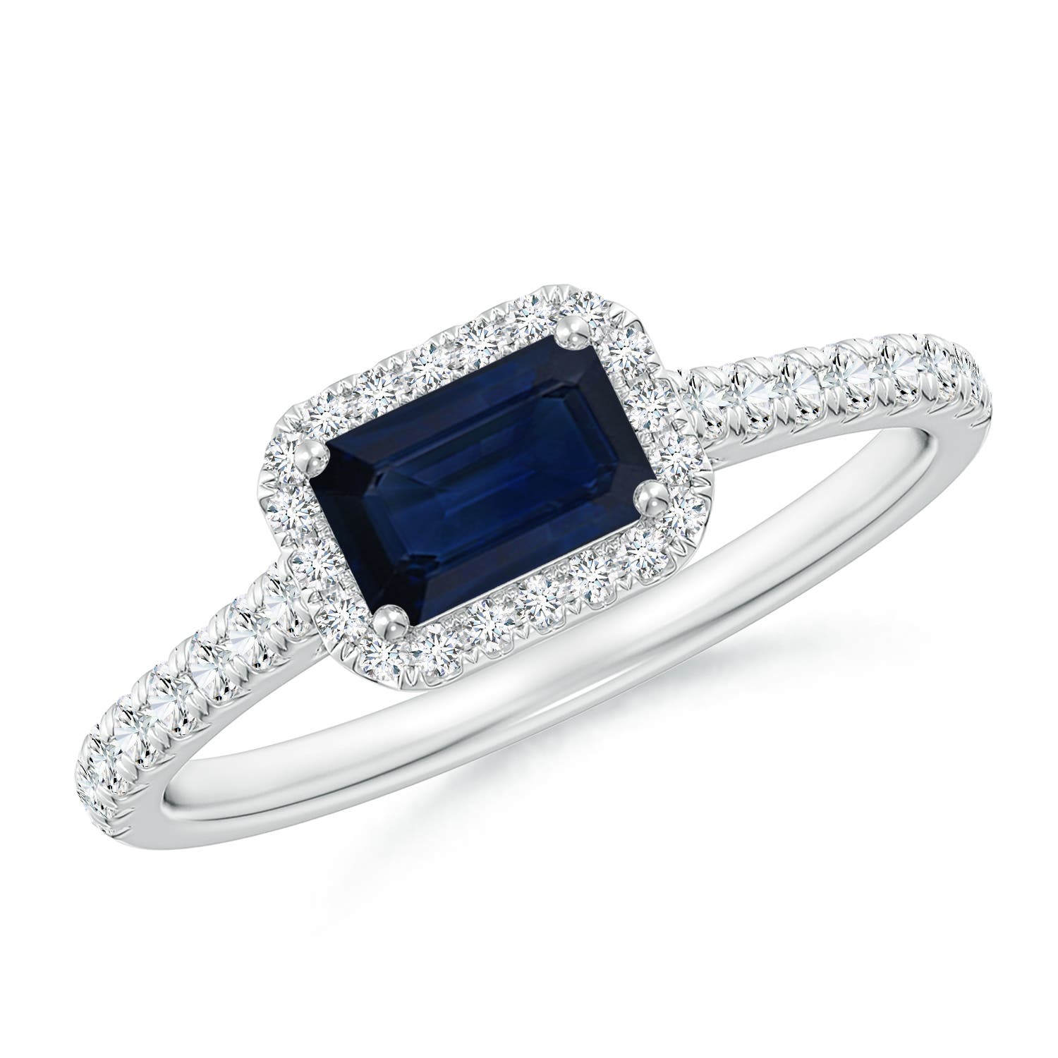 AA - Blue Sapphire / 0.94 CT / 14 KT White Gold