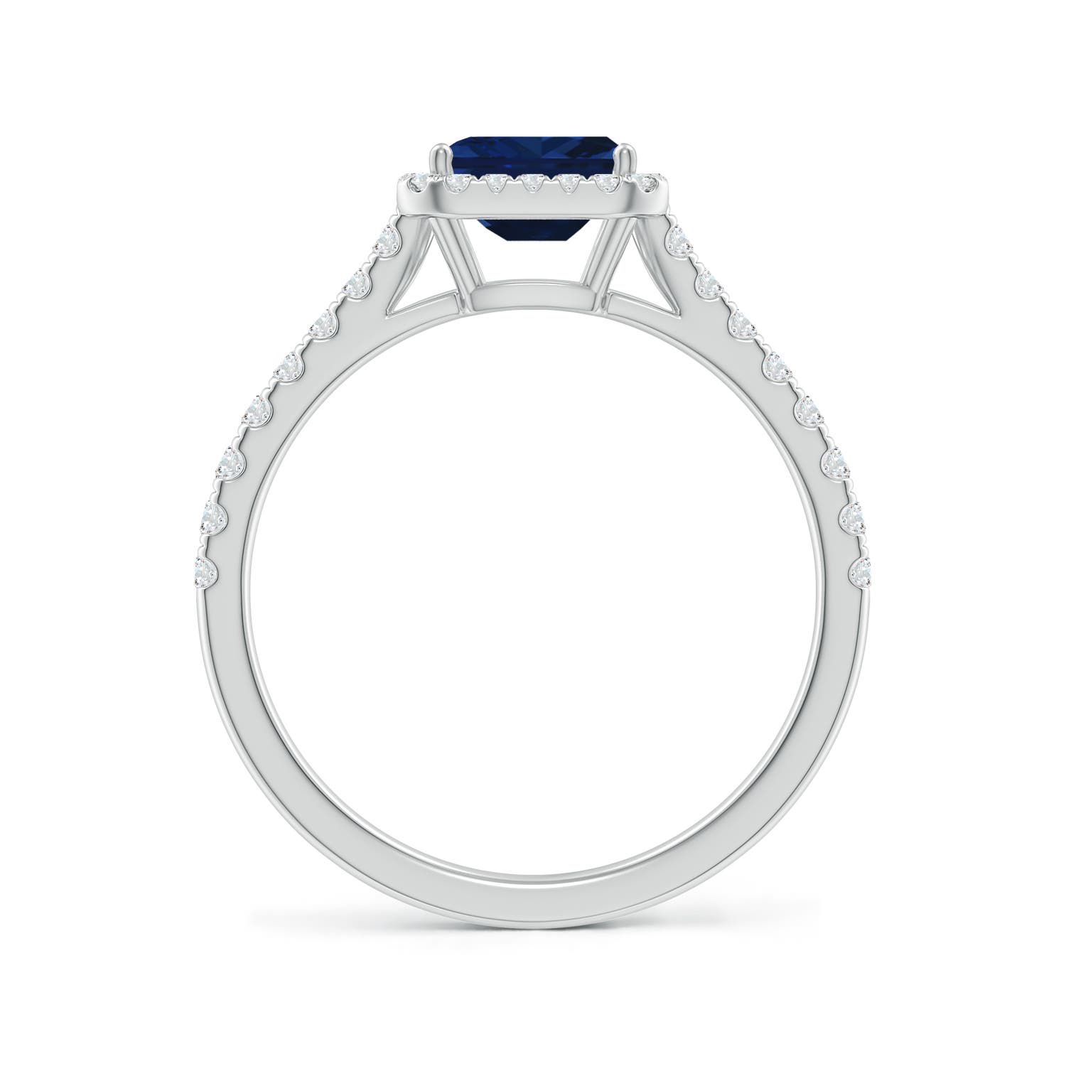 AAA - Blue Sapphire / 0.94 CT / 14 KT White Gold