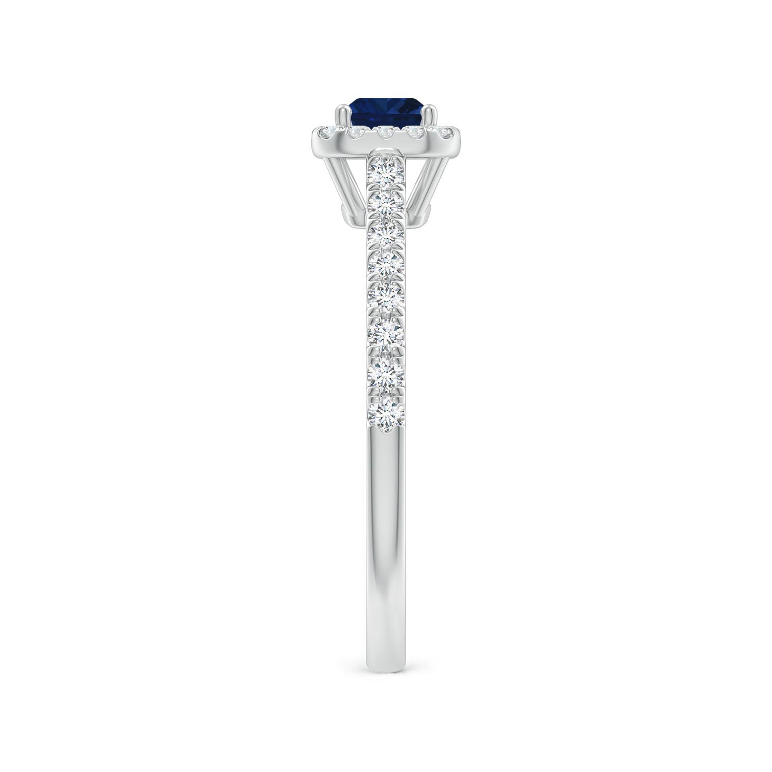 AAA - Blue Sapphire / 0.94 CT / 14 KT White Gold