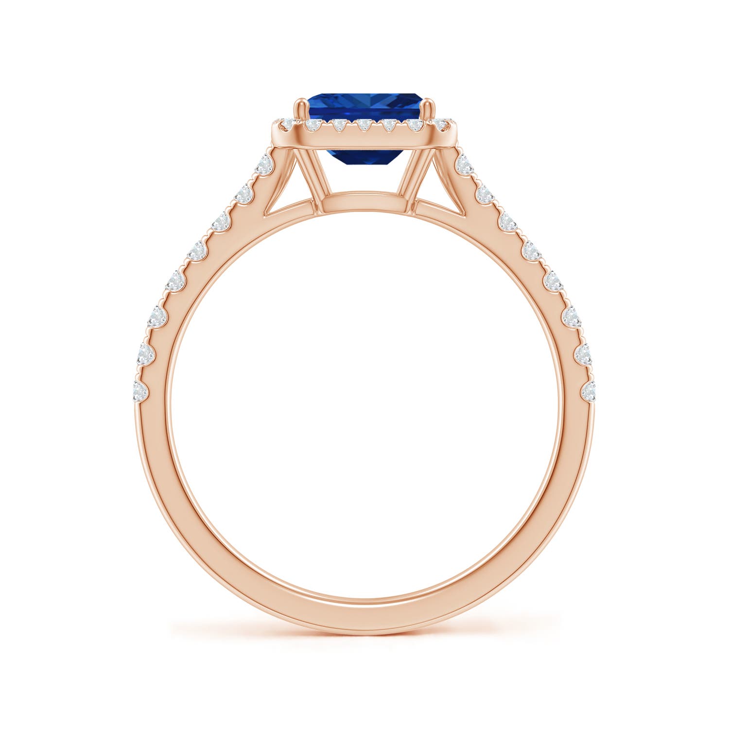 AAAA - Blue Sapphire / 0.94 CT / 14 KT Rose Gold