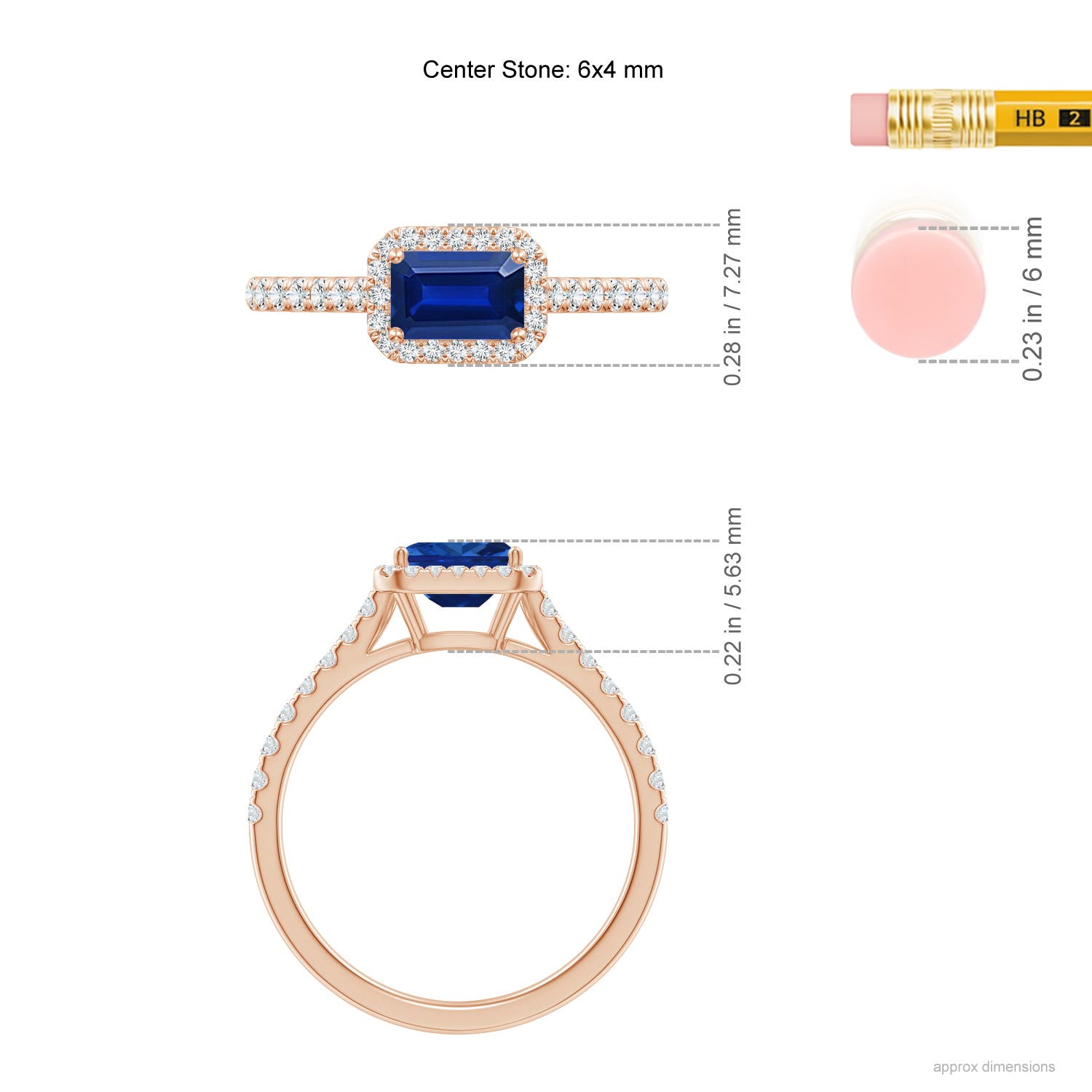 AAAA - Blue Sapphire / 0.94 CT / 14 KT Rose Gold