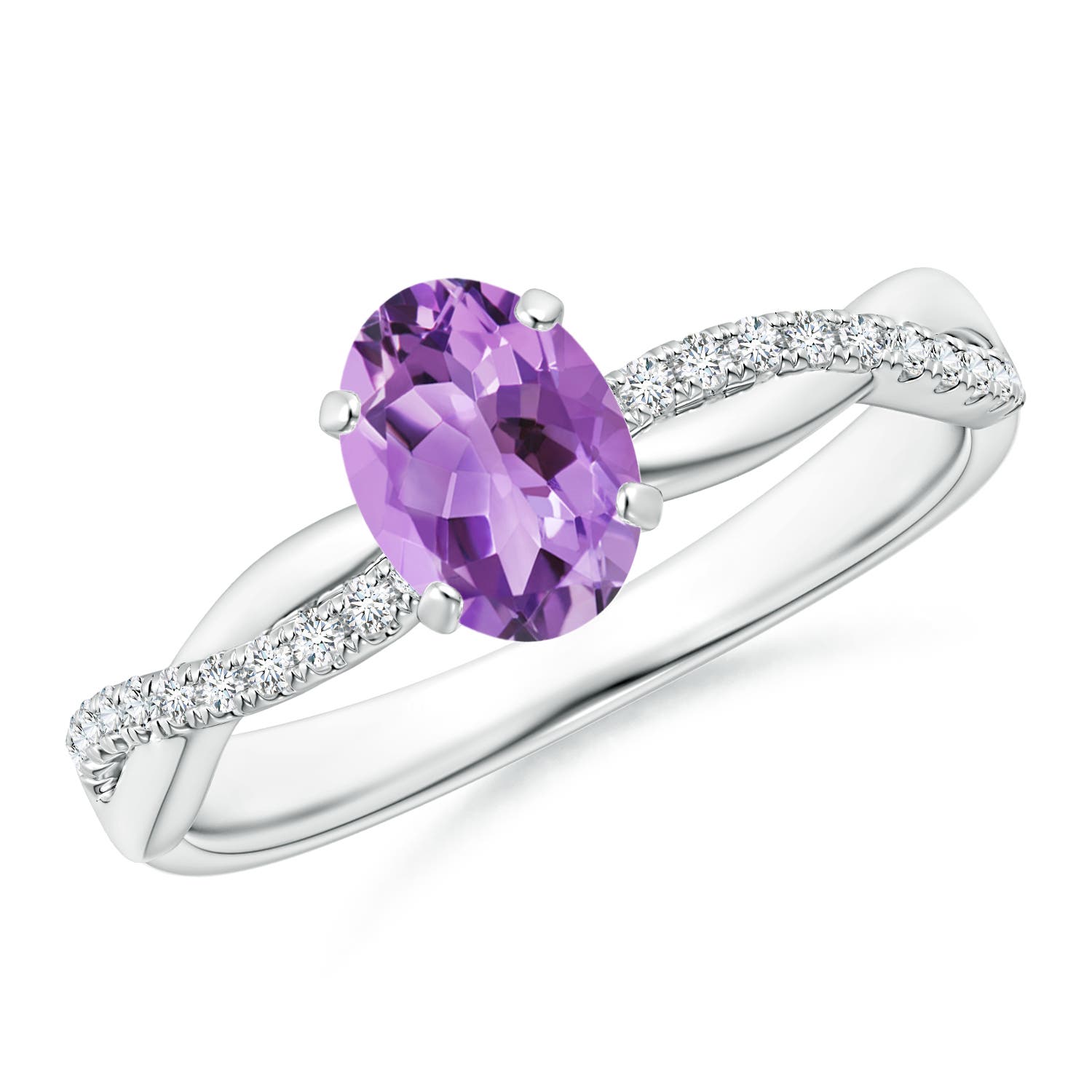 A - Amethyst / 0.81 CT / 14 KT White Gold