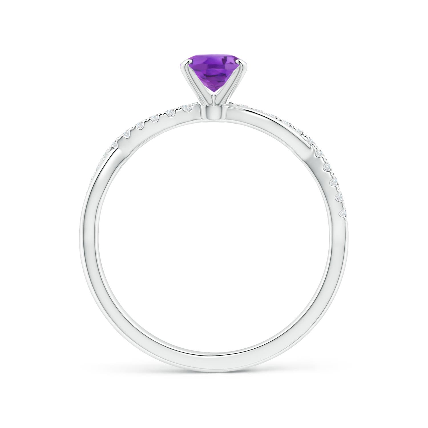 AA - Amethyst / 0.81 CT / 14 KT White Gold