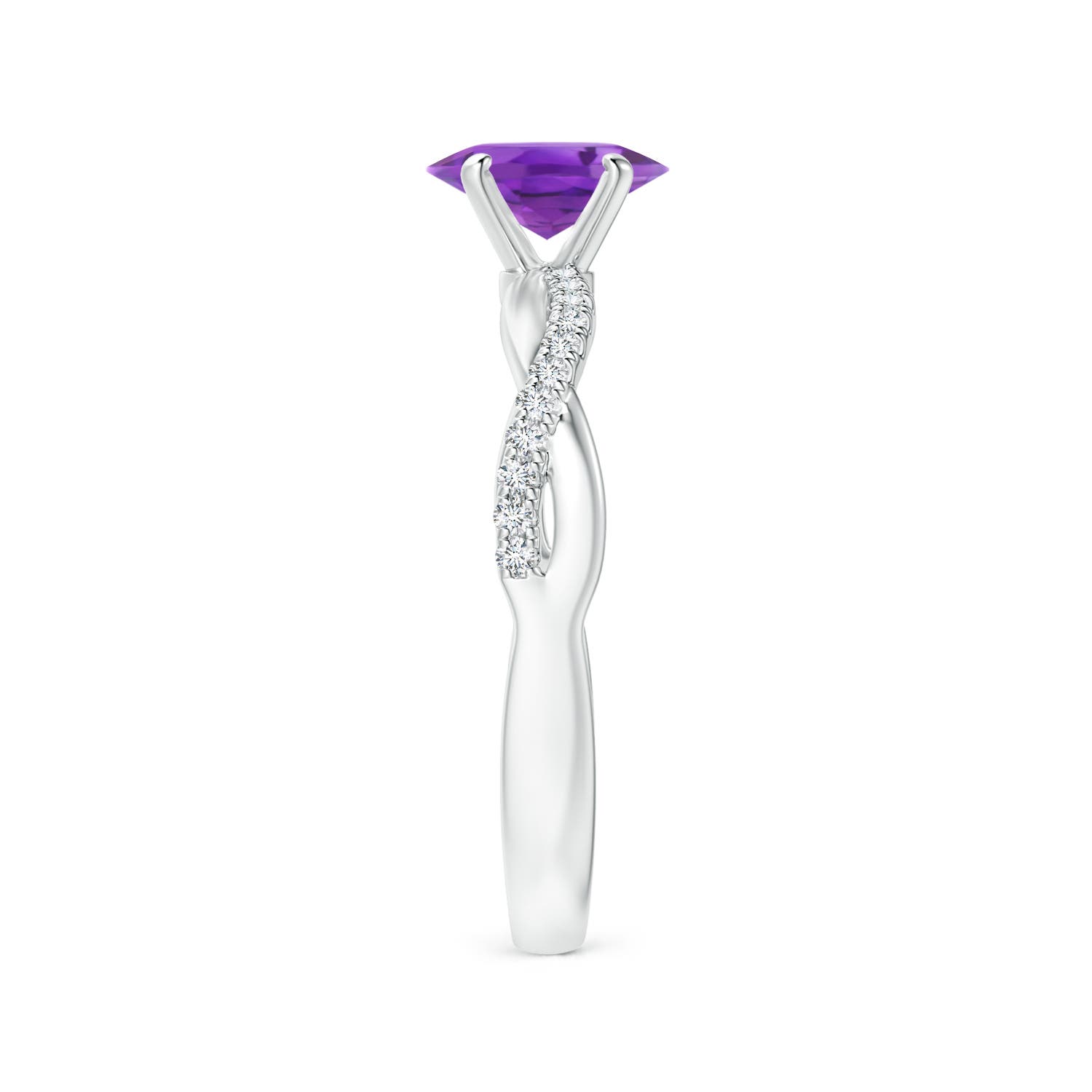 AA - Amethyst / 0.81 CT / 14 KT White Gold