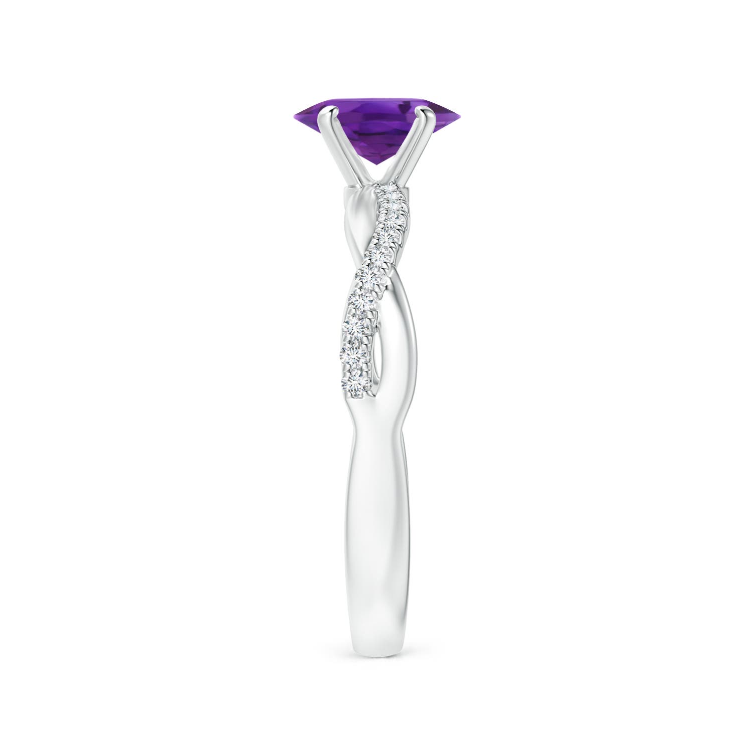 AAA - Amethyst / 0.81 CT / 14 KT White Gold