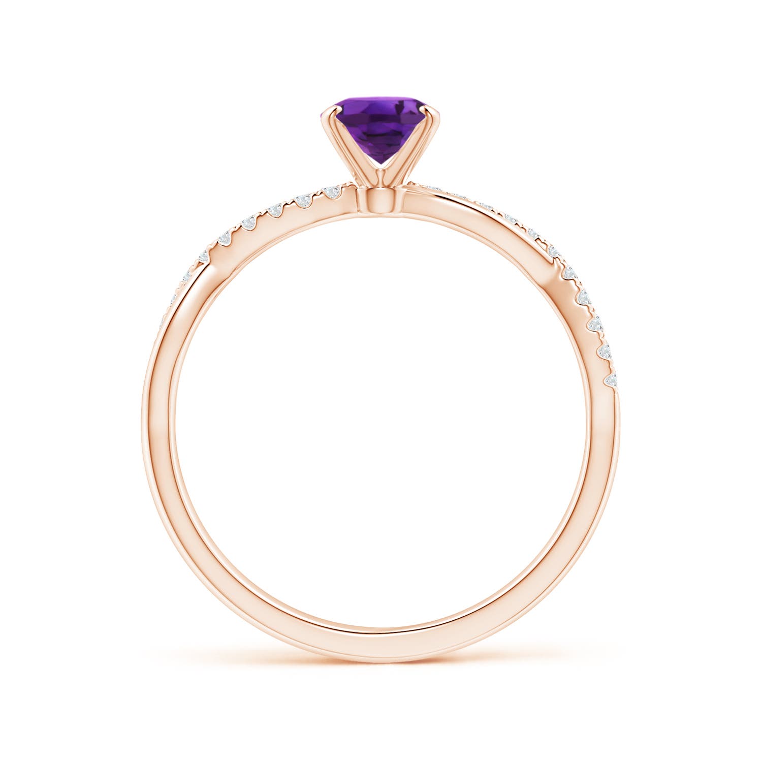 AAAA - Amethyst / 0.81 CT / 14 KT Rose Gold