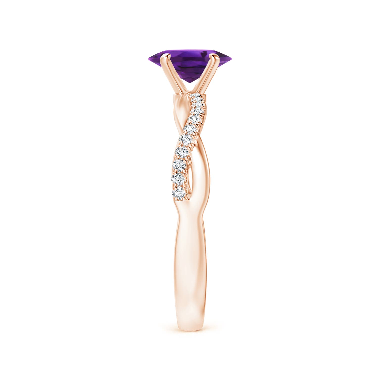 AAAA - Amethyst / 0.81 CT / 14 KT Rose Gold