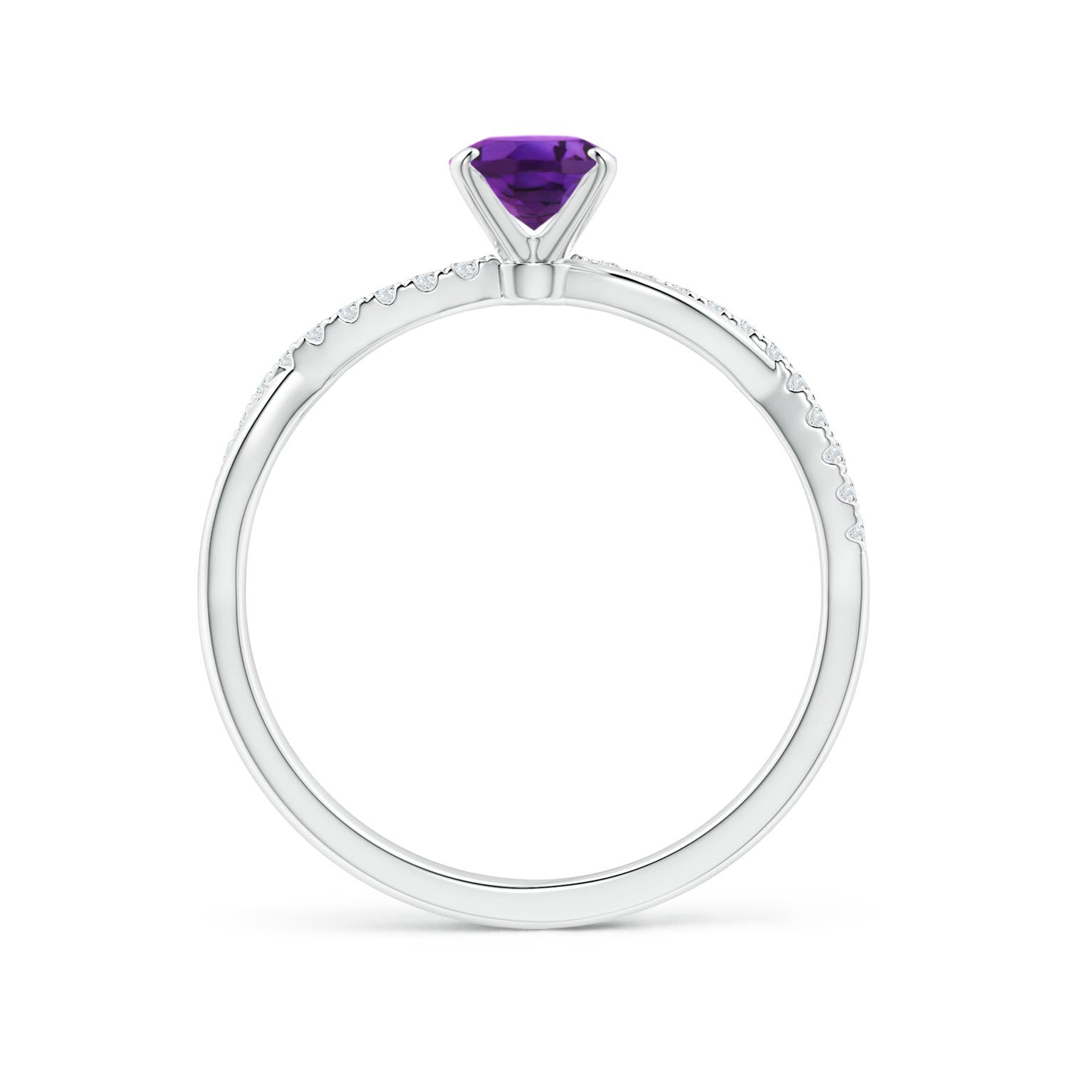 AAAA - Amethyst / 0.81 CT / 14 KT White Gold