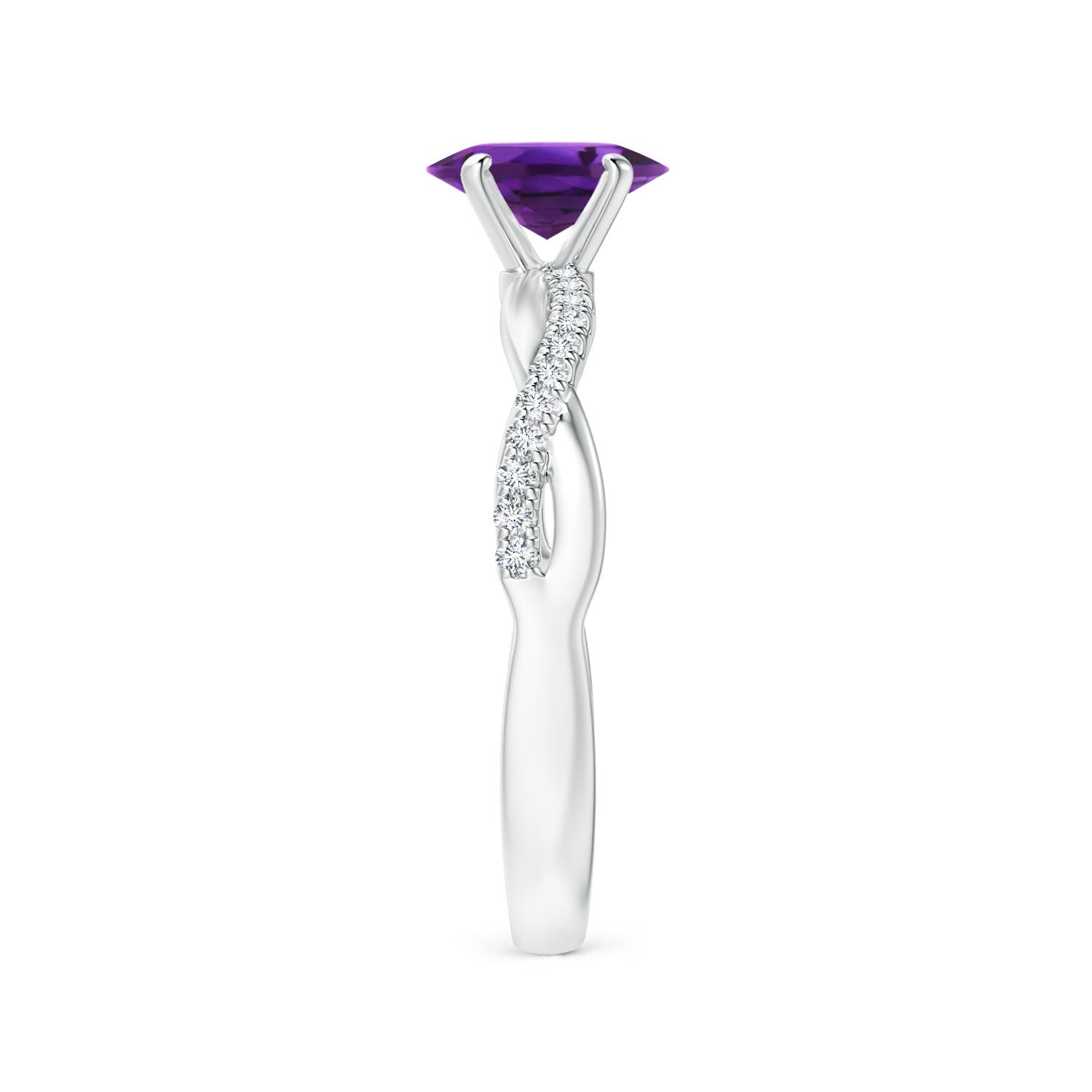 AAAA - Amethyst / 0.81 CT / 14 KT White Gold