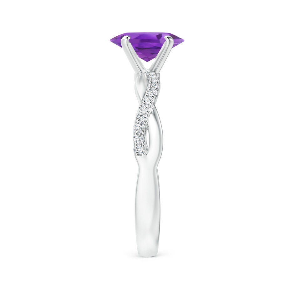 8x6mm AA Oval Amethyst Twist Shank Ring with Diamonds in P950 Platinum side 299