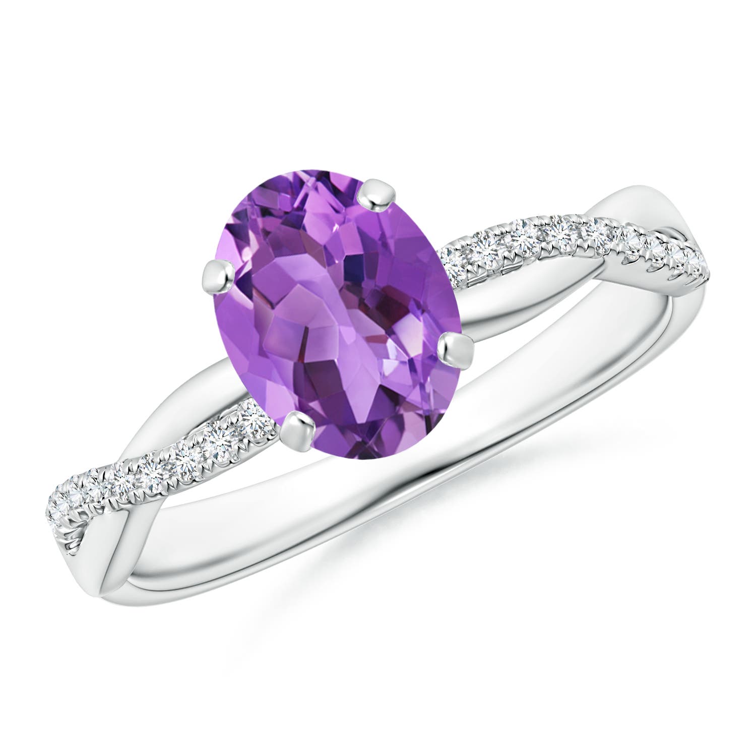 AA - Amethyst / 1.26 CT / 14 KT White Gold