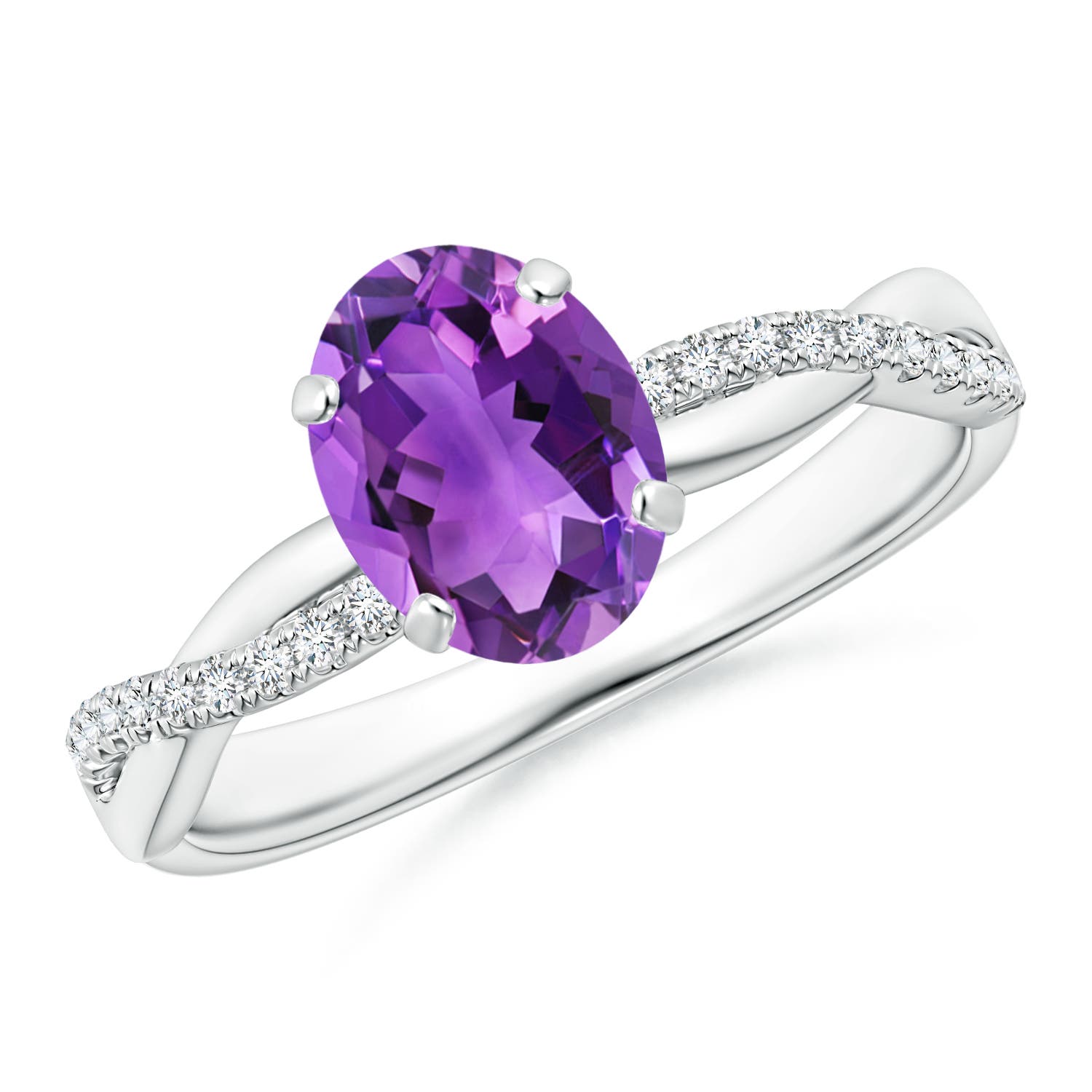 AAA - Amethyst / 1.26 CT / 14 KT White Gold