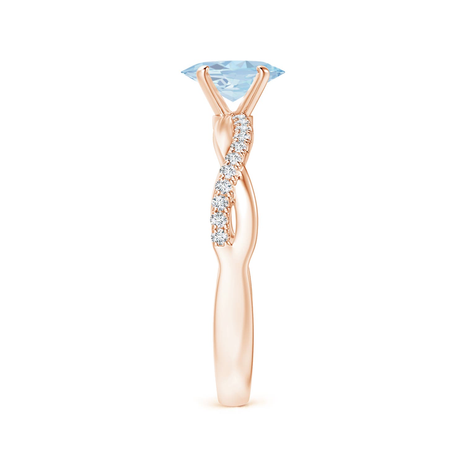 A - Aquamarine / 0.71 CT / 14 KT Rose Gold